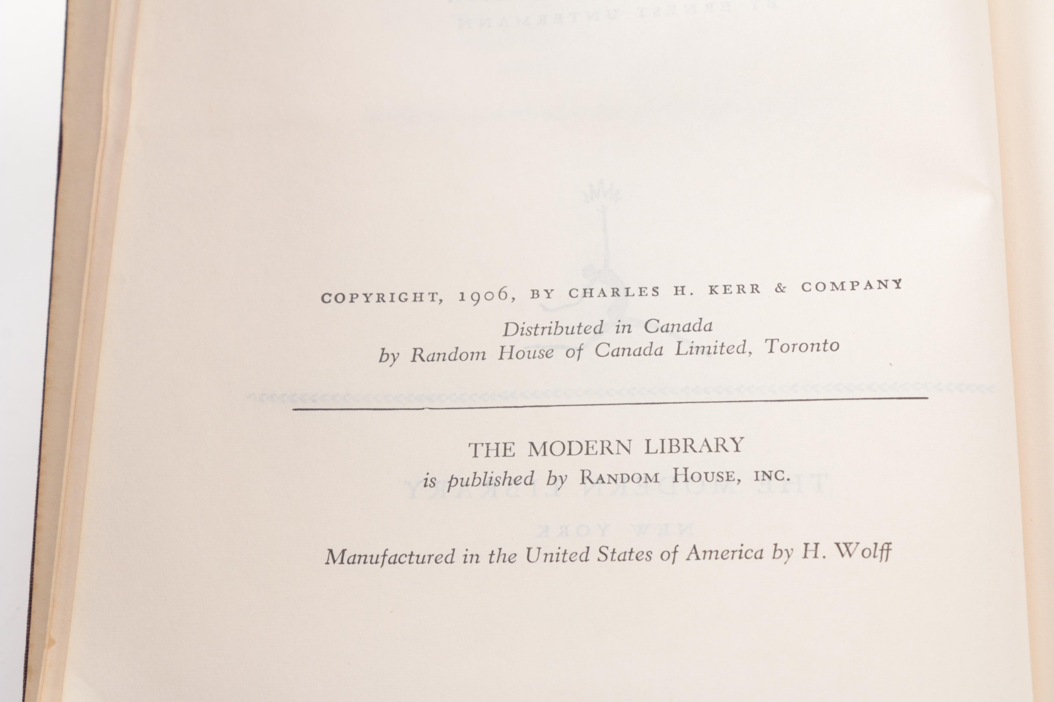 The Modern Library "Capital: A Critique of Political Economy" by Karl Marx