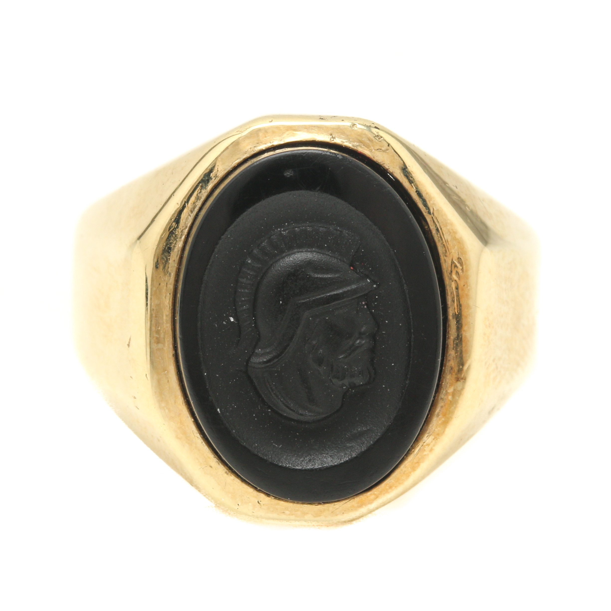 Vintage 14K Yellow Gold Black Onyx Ring