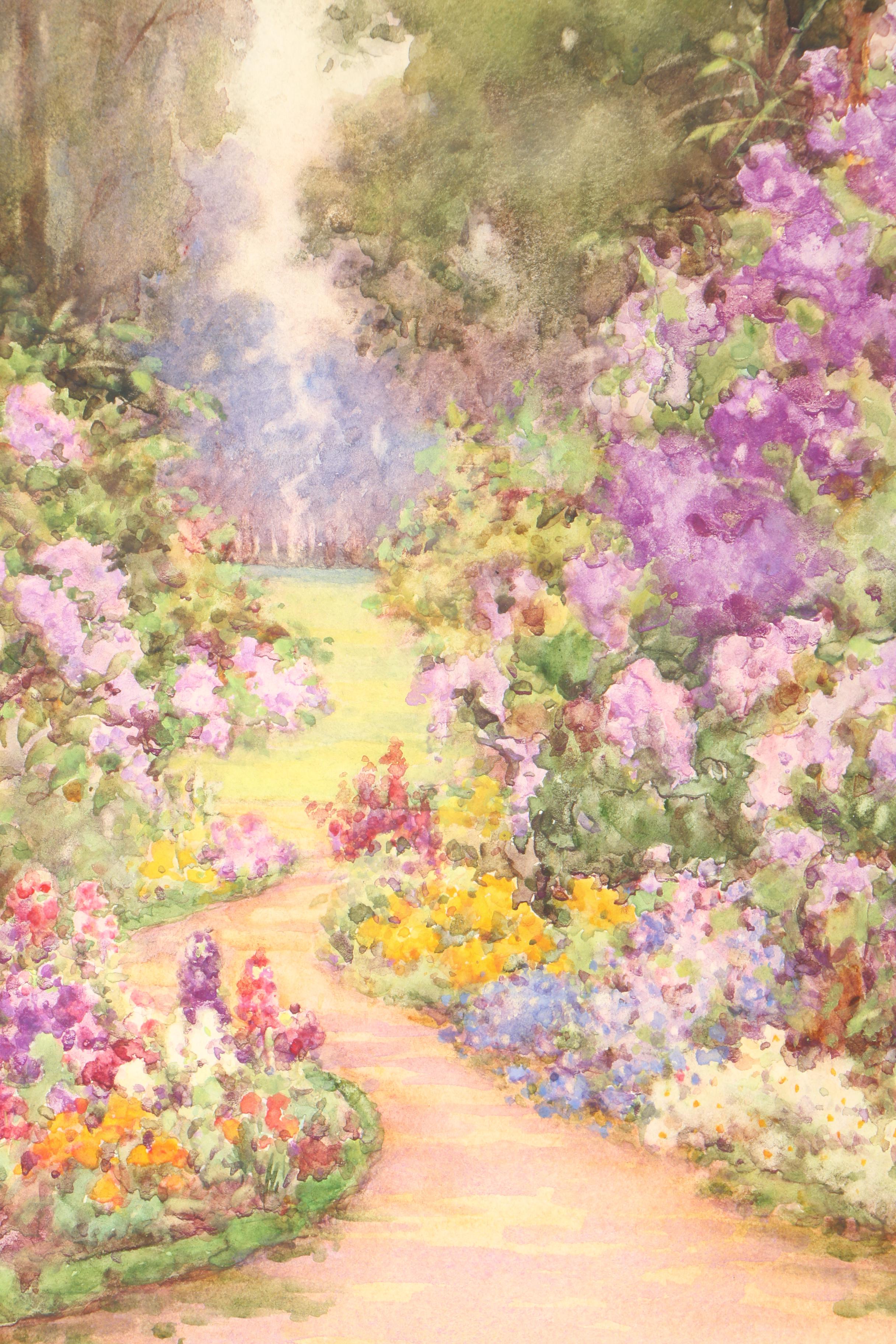 Flora Pilkington Watercolor on Paper "The End of The Path"
