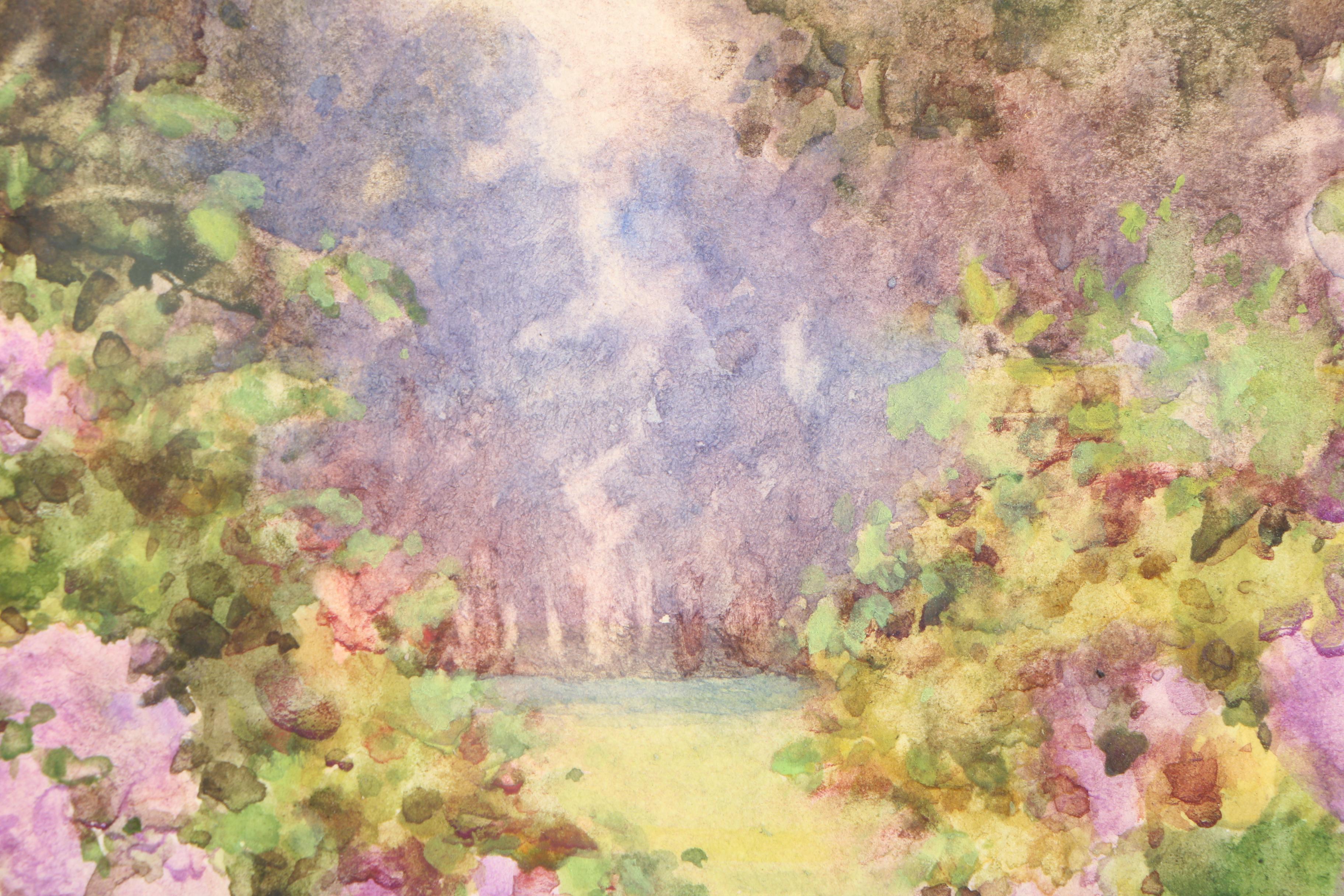 Flora Pilkington Watercolor on Paper "The End of The Path"