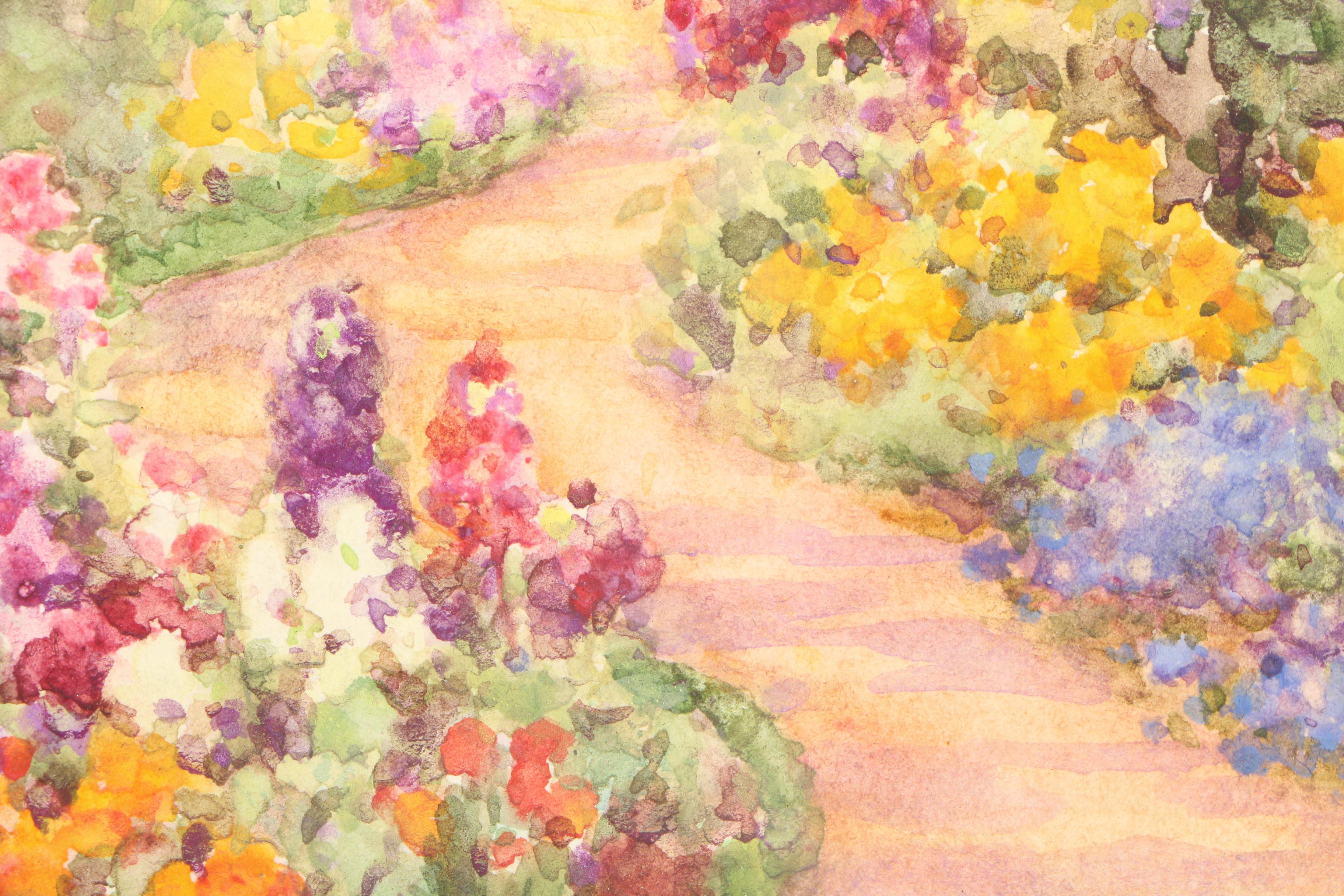 Flora Pilkington Watercolor on Paper "The End of The Path"