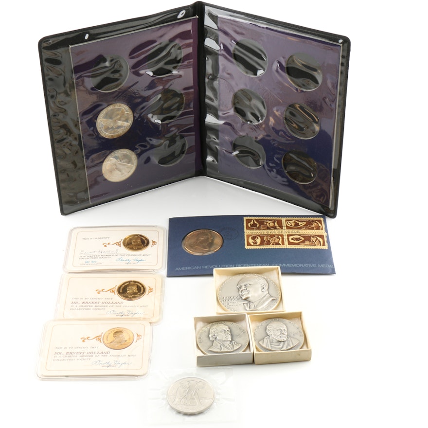 Assortment of Commemorative Medals and Coins