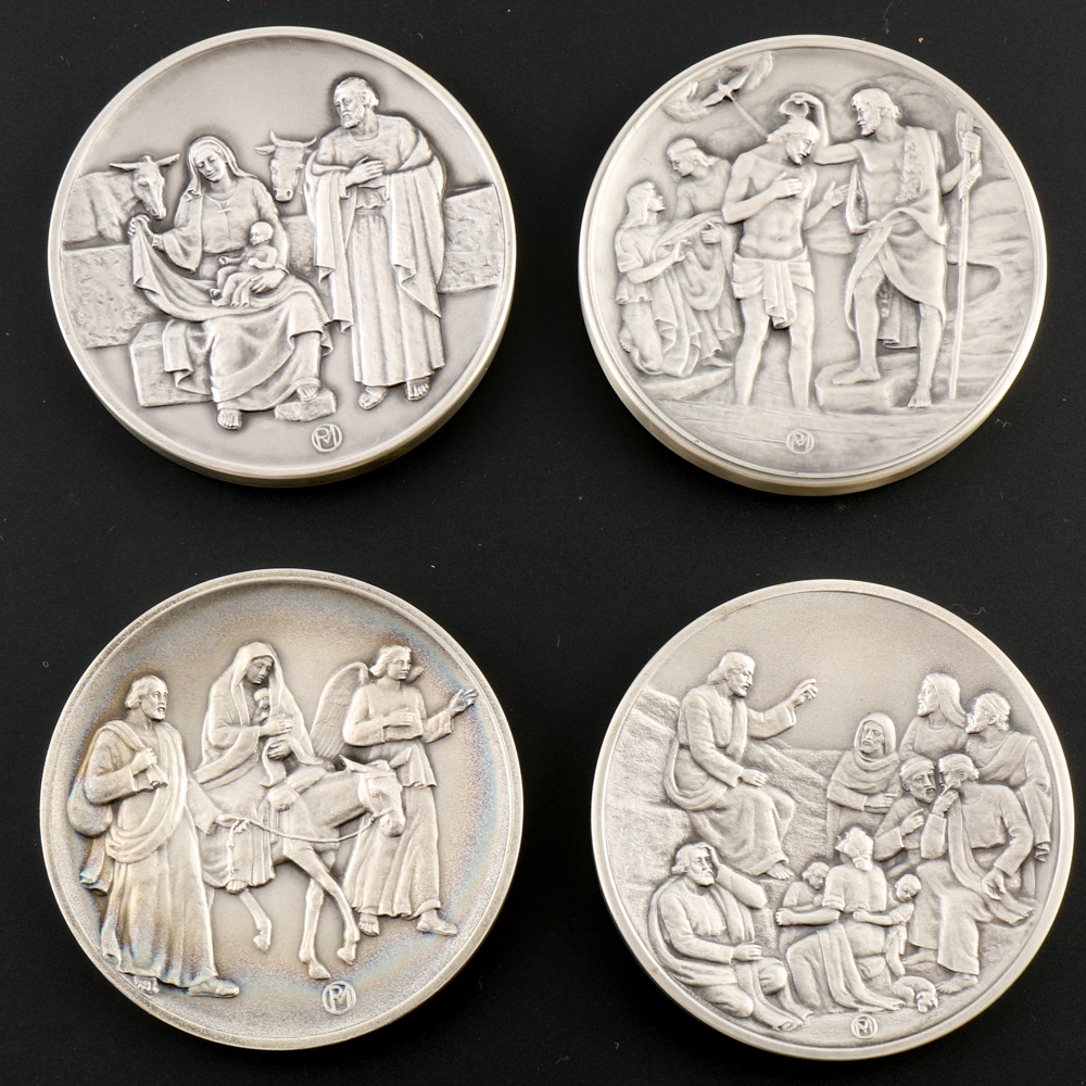 "Vita Christi" Life of Christ Sterling Silver Medal Set