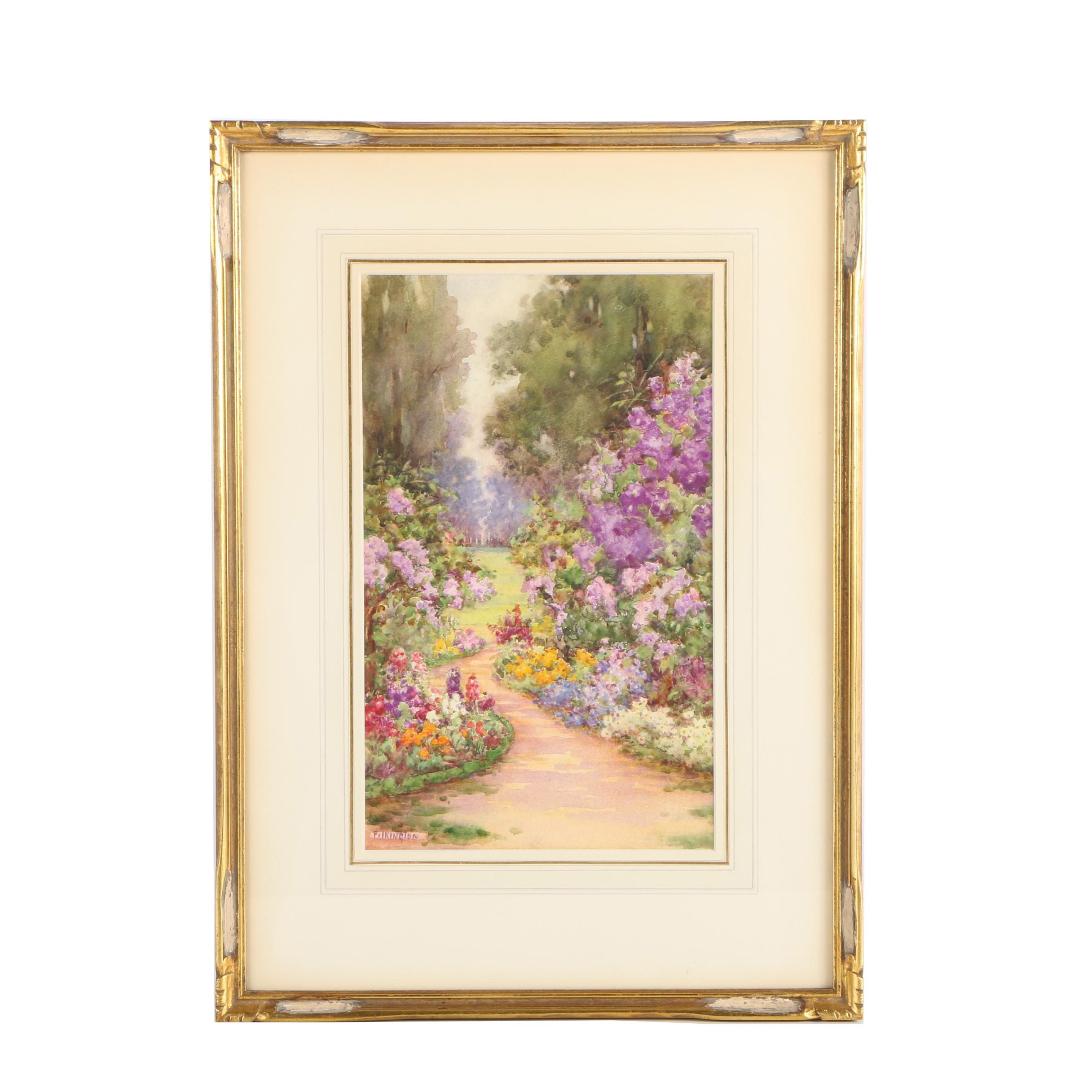 Flora Pilkington Watercolor on Paper "The End of The Path"