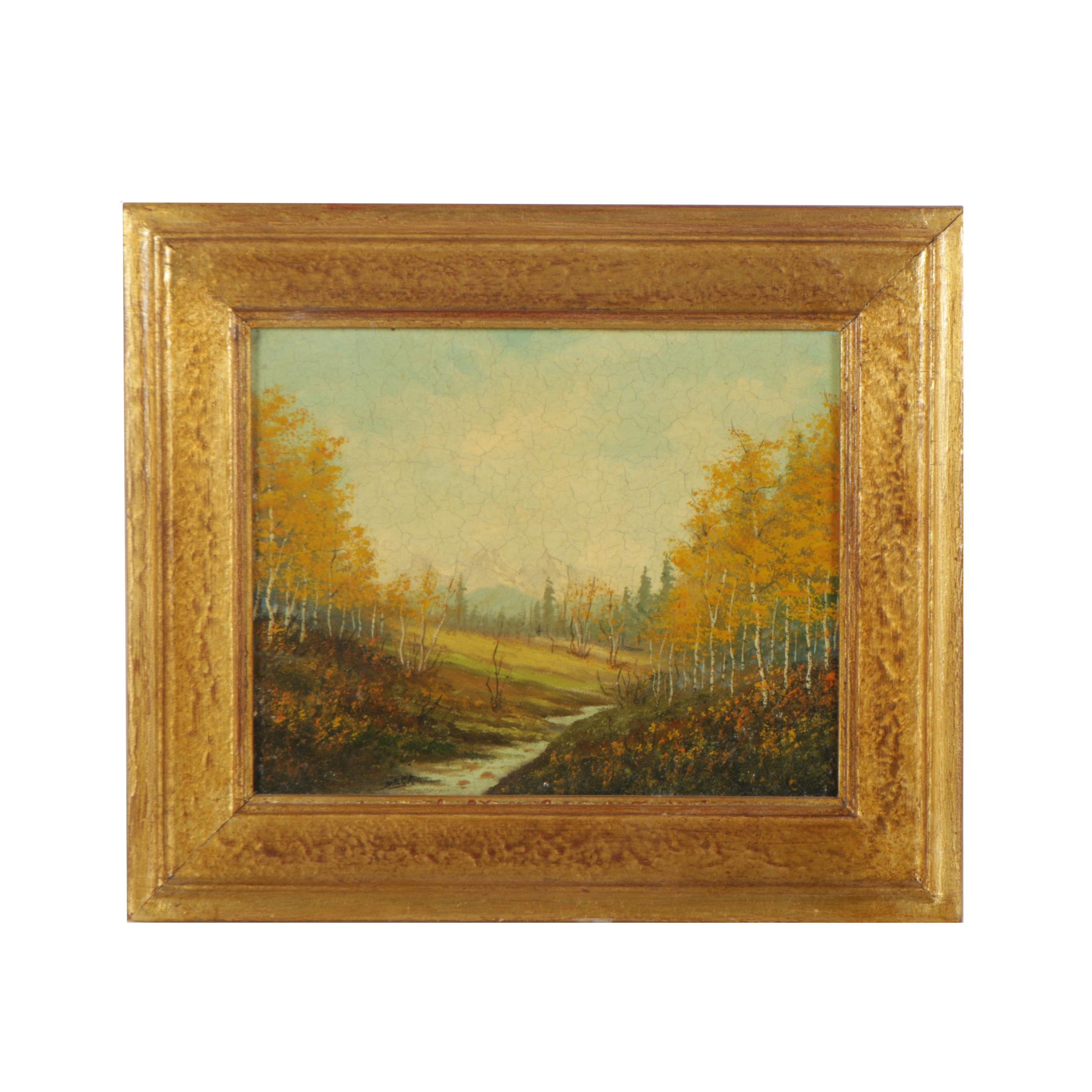 Beck Oil Painting of a Landscape
