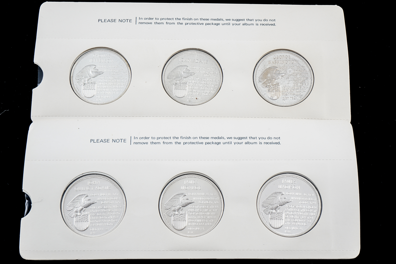 Complete Set of Thirty-Six "Treasury of Presidential Commemorative Medals"