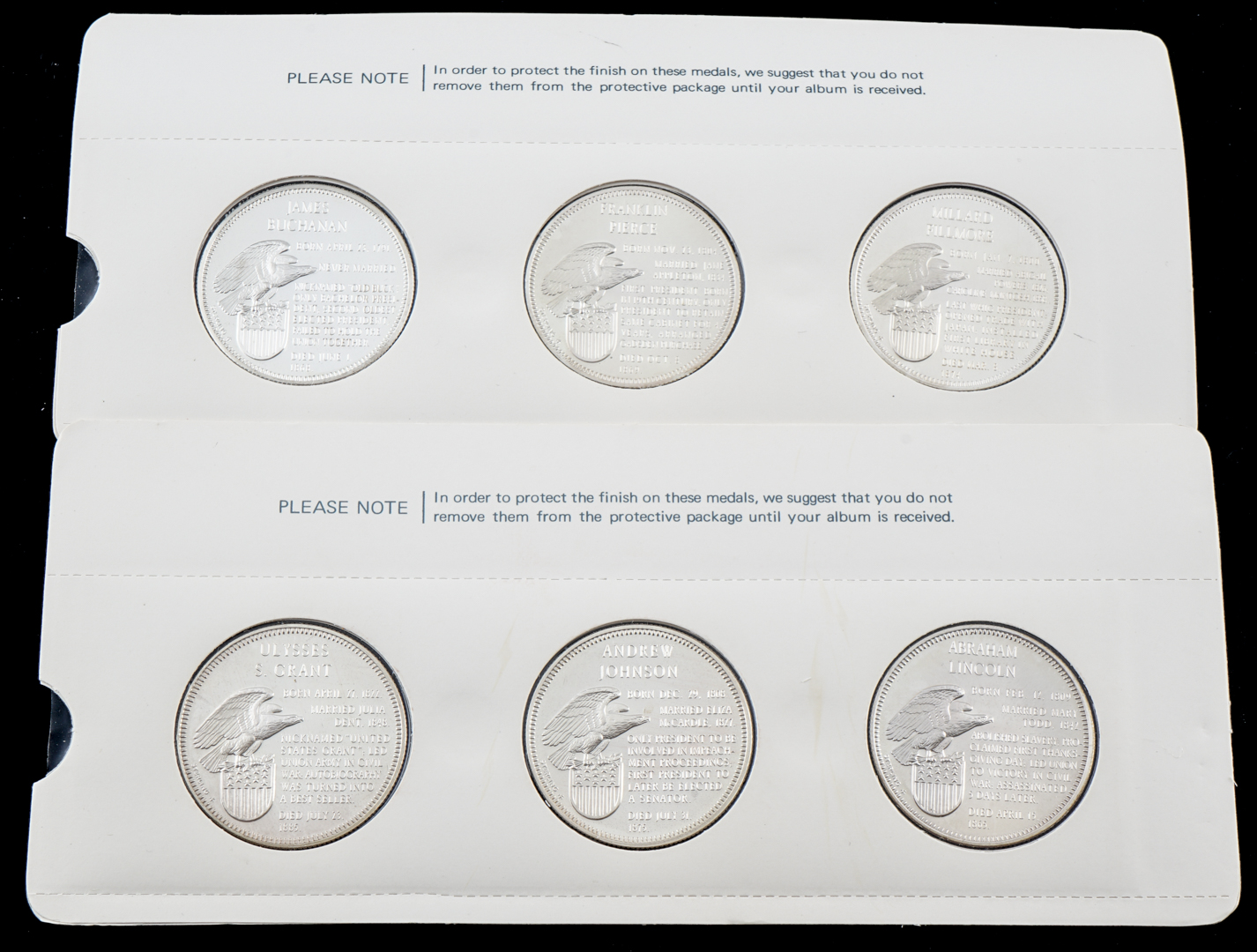 Complete Set of Thirty-Six "Treasury of Presidential Commemorative Medals"