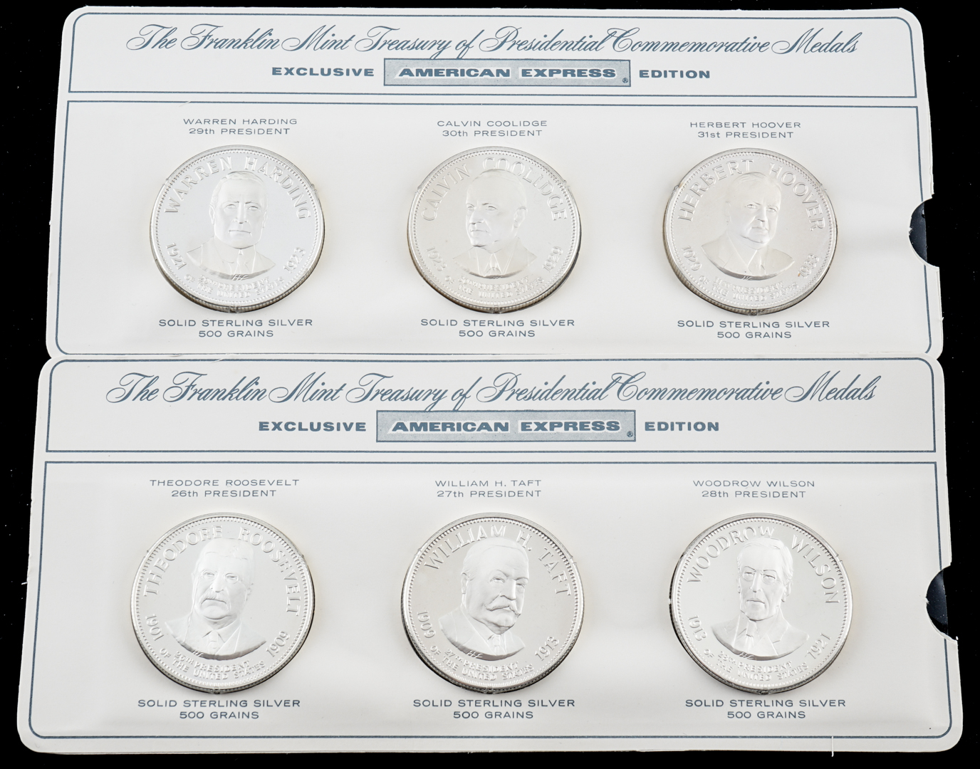Complete Set of Thirty-Six "Treasury of Presidential Commemorative Medals"