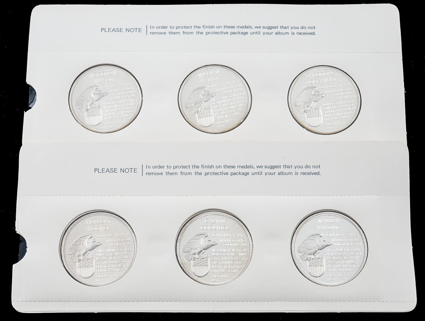 Complete Set of Thirty-Six "Treasury of Presidential Commemorative Medals"