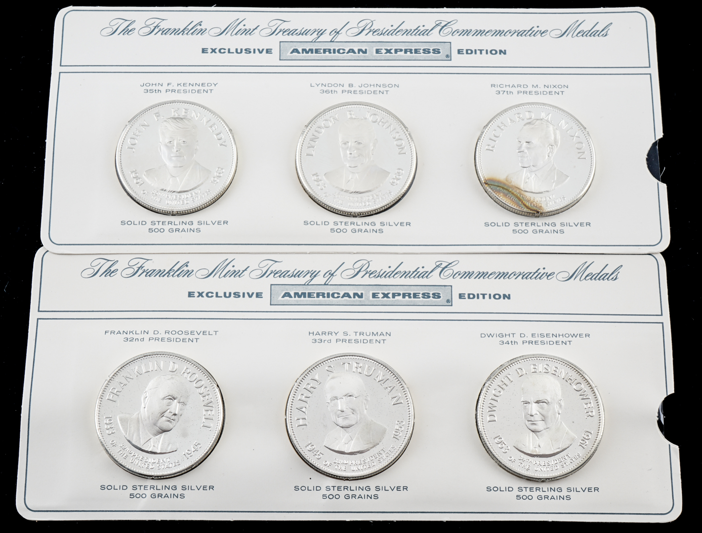 Complete Set of Thirty-Six "Treasury of Presidential Commemorative Medals"
