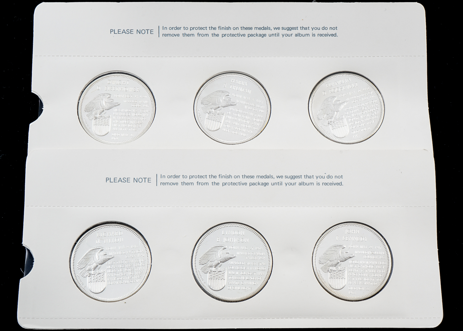 Complete Set of Thirty-Six "Treasury of Presidential Commemorative Medals"