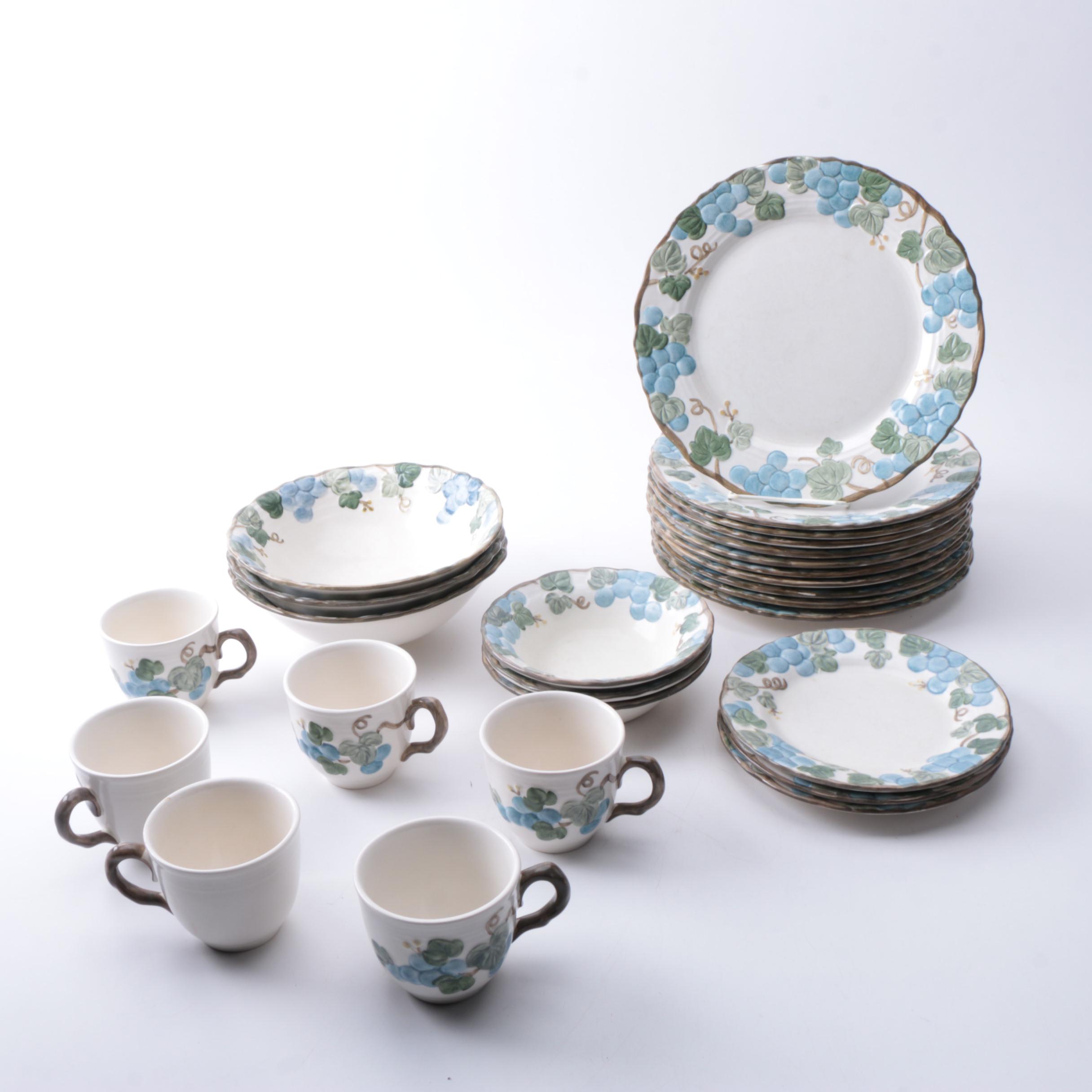 Vintage Poppytrail by Metlox "Sculptured Grape" Porcelain Tableware
