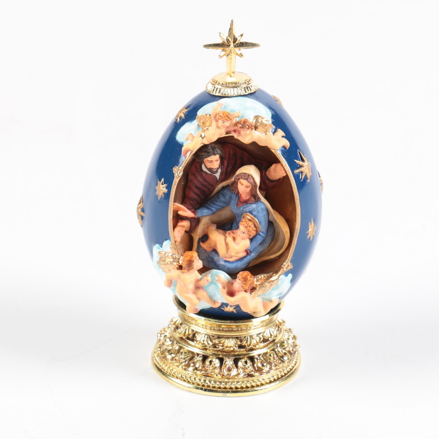 House of Faberge "The Nativity" Porcelain Egg