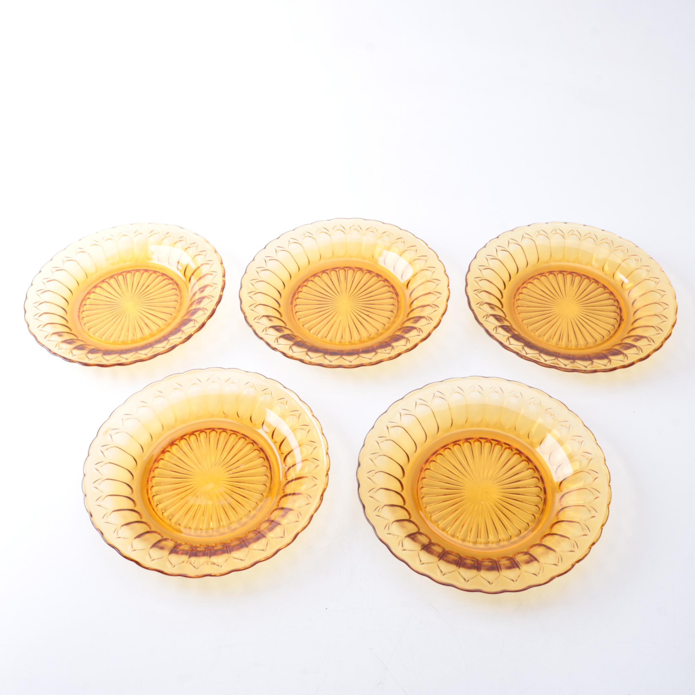 Amber Depression Glass Plates