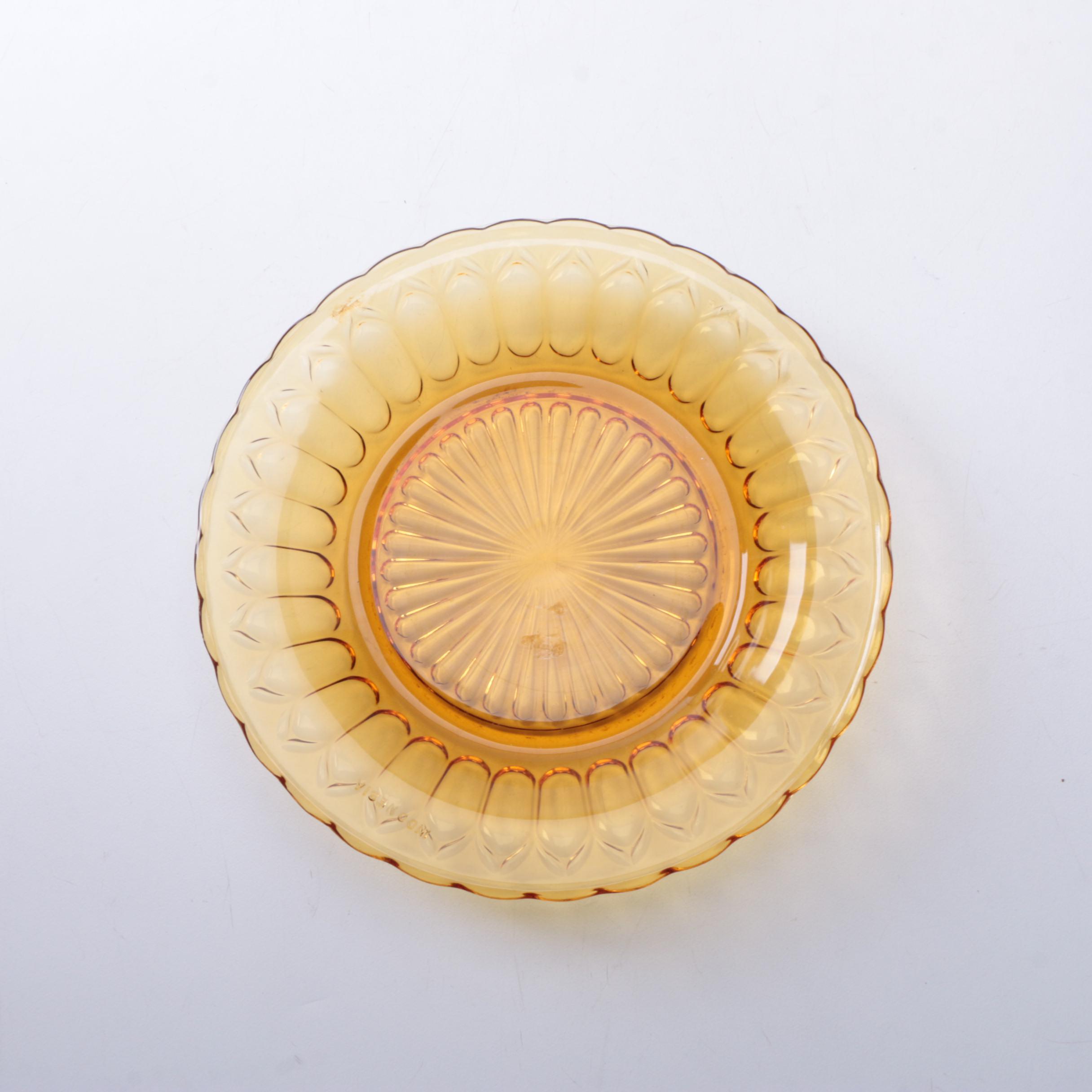 Amber Depression Glass Plates