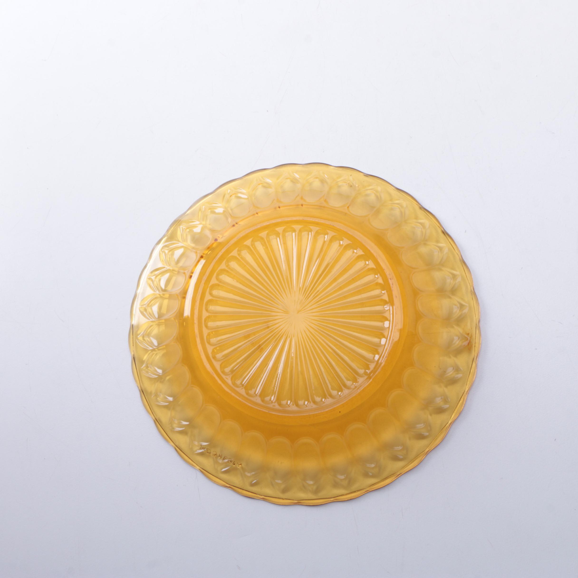 Amber Depression Glass Plates