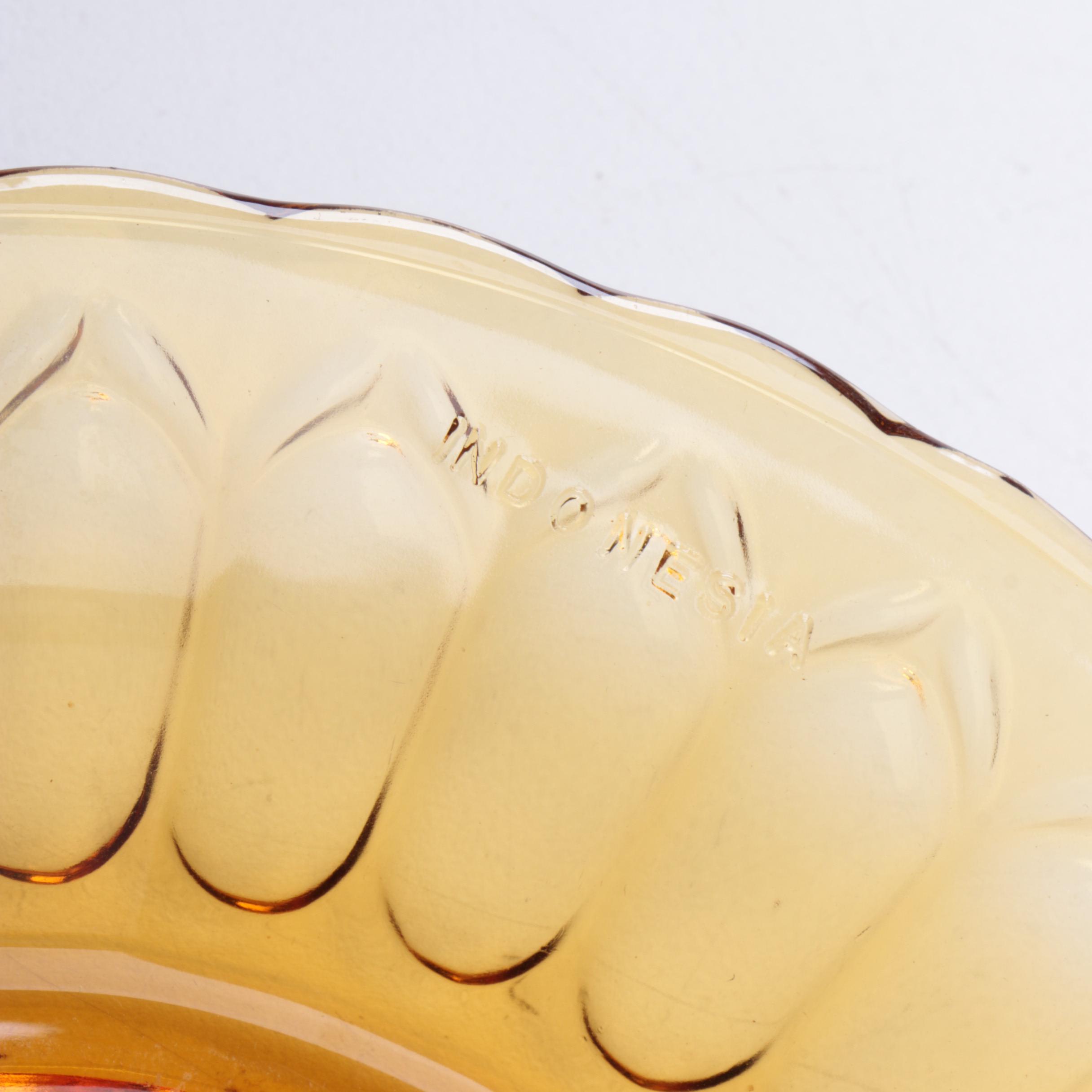 Amber Depression Glass Plates