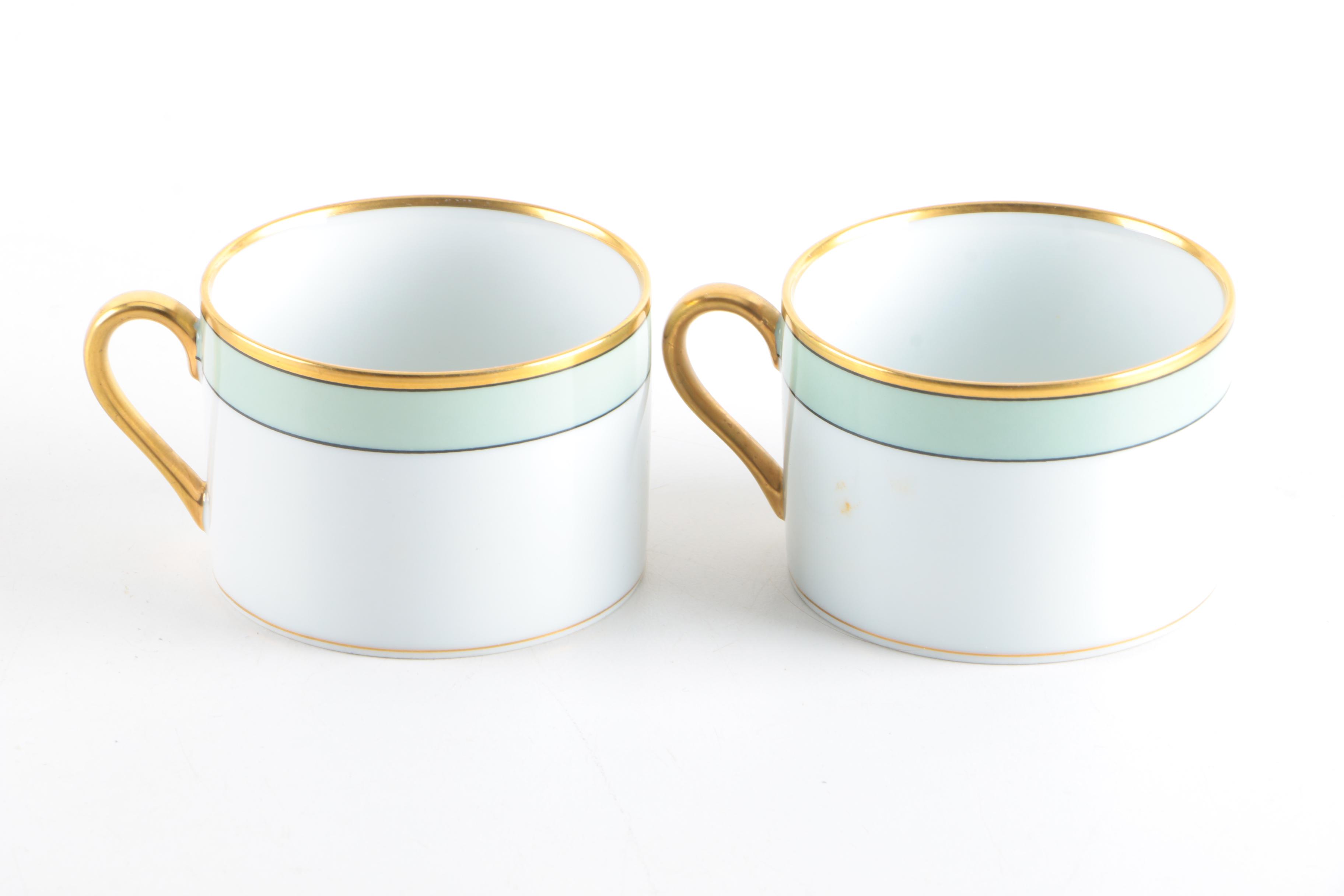 Circa 1990 Fitz & Floyd "Renaissance Mint Green" Porcelain Tableware