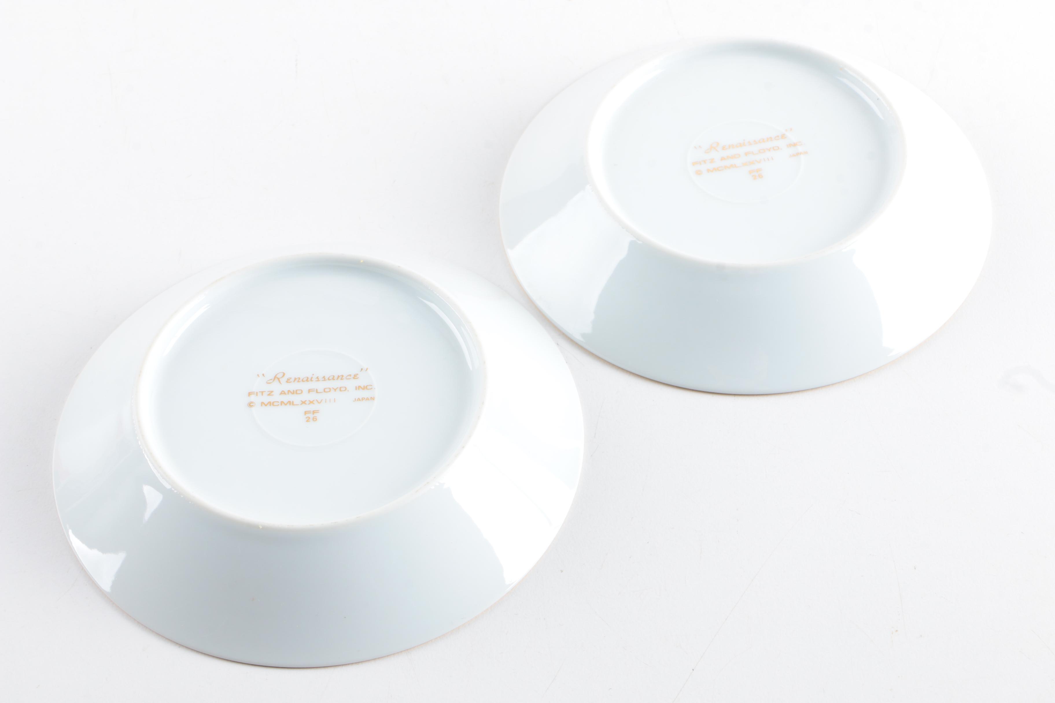 Circa 1990 Fitz & Floyd "Renaissance Mint Green" Porcelain Tableware