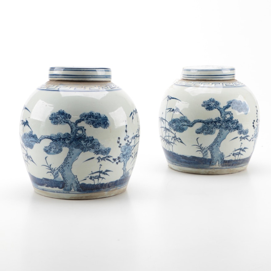 Chinese Covered Ceramic Jars