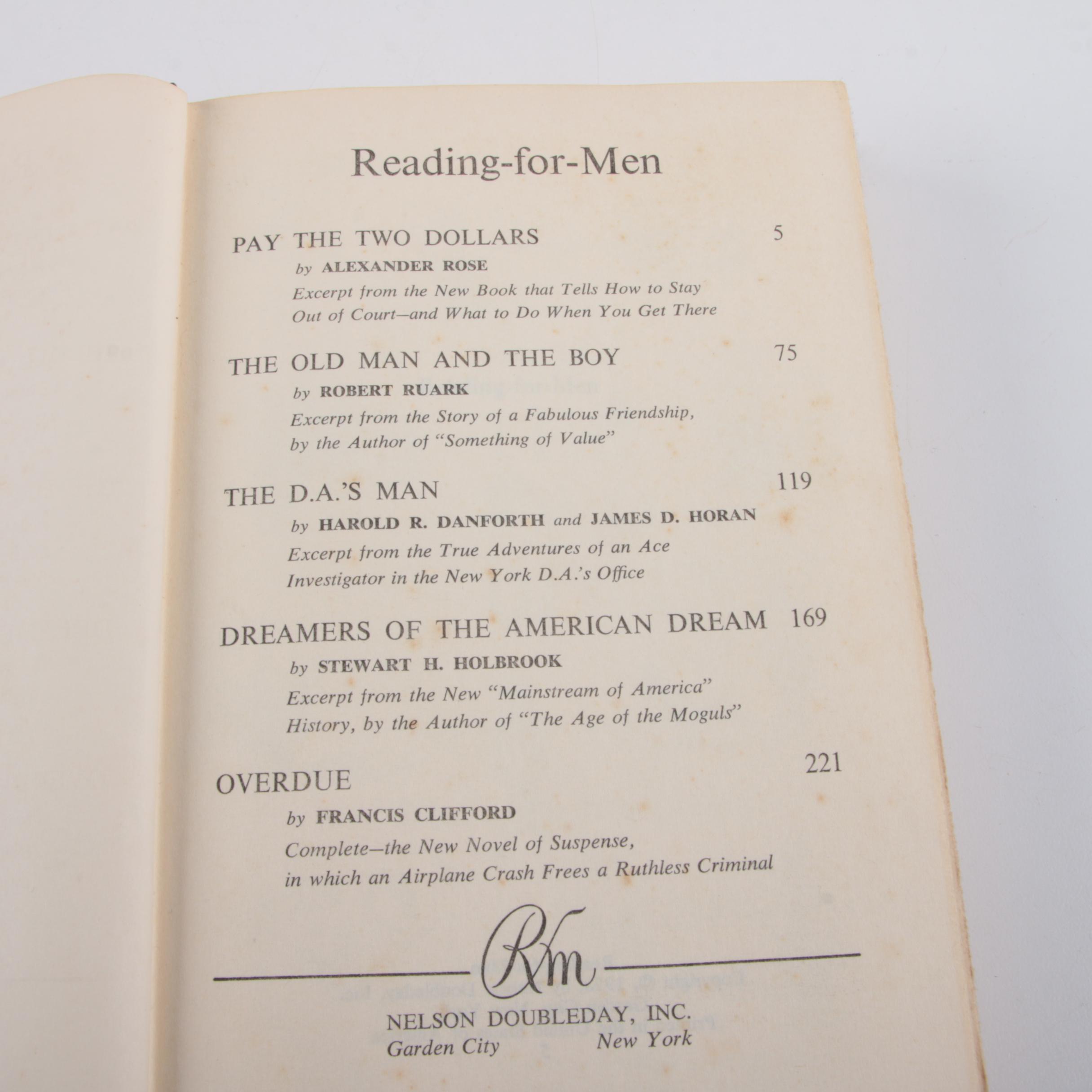 1958 "Reading-for-Men" Anthology