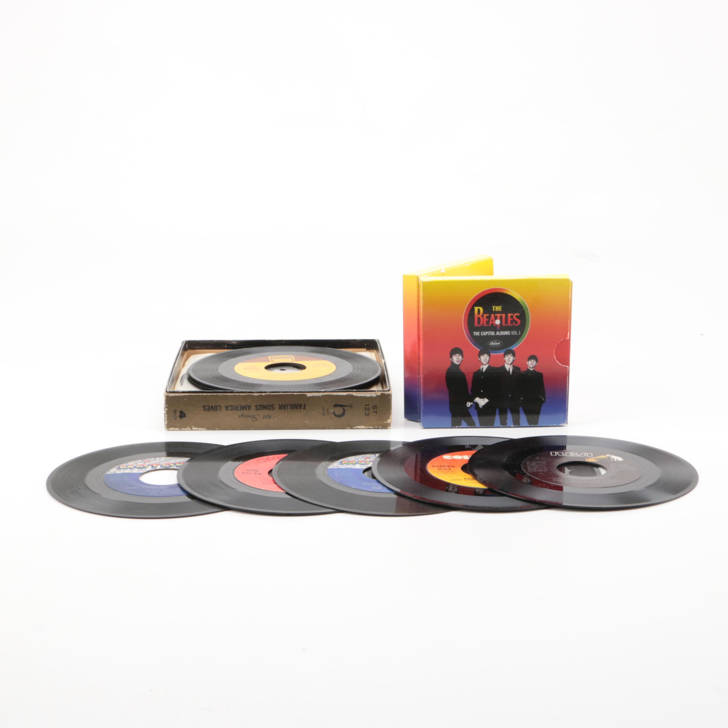 Vintage 45 rpm Records and The Beatles "The Capitol Albums Vol. 1" CD Box Set