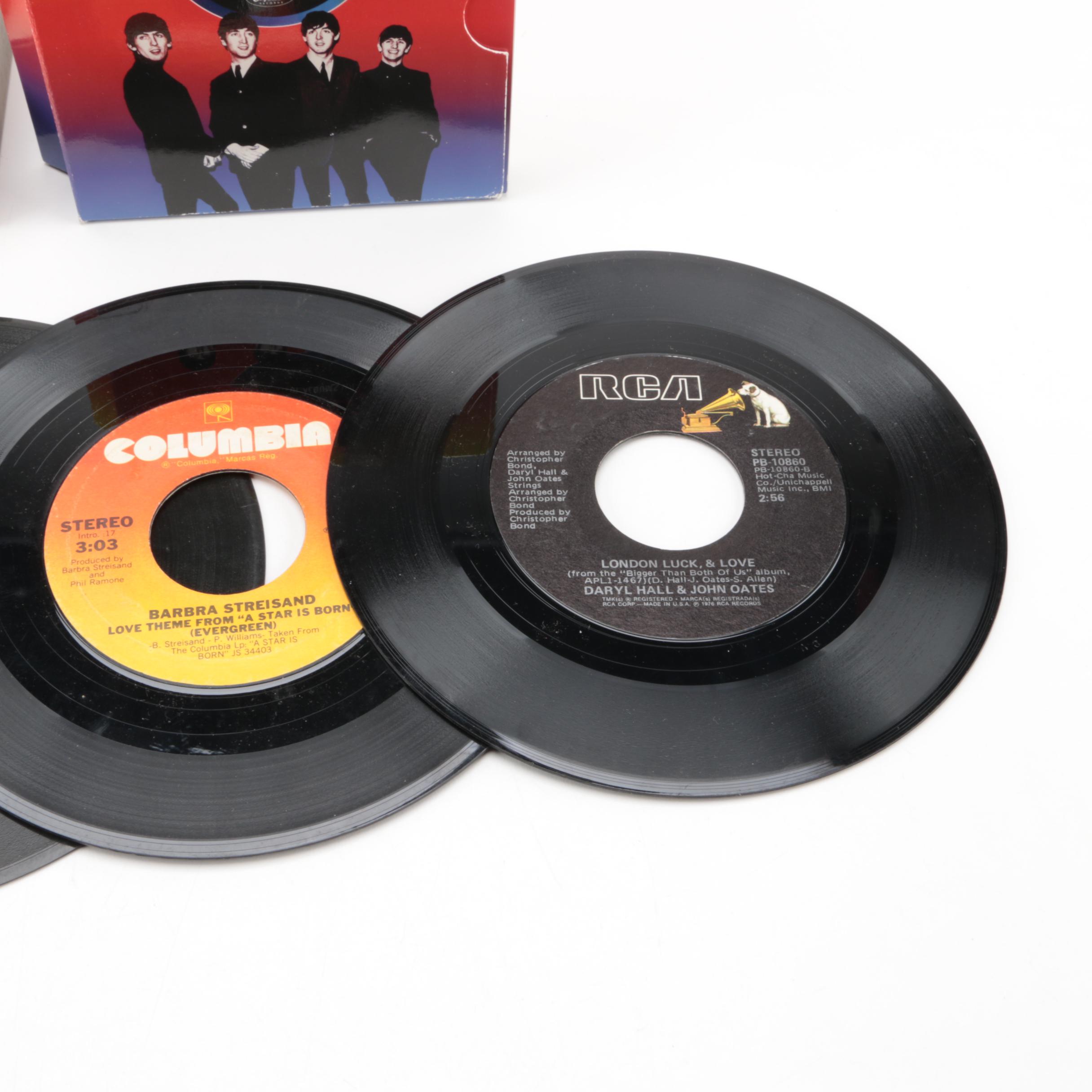 Vintage 45 rpm Records and The Beatles "The Capitol Albums Vol. 1" CD Box Set