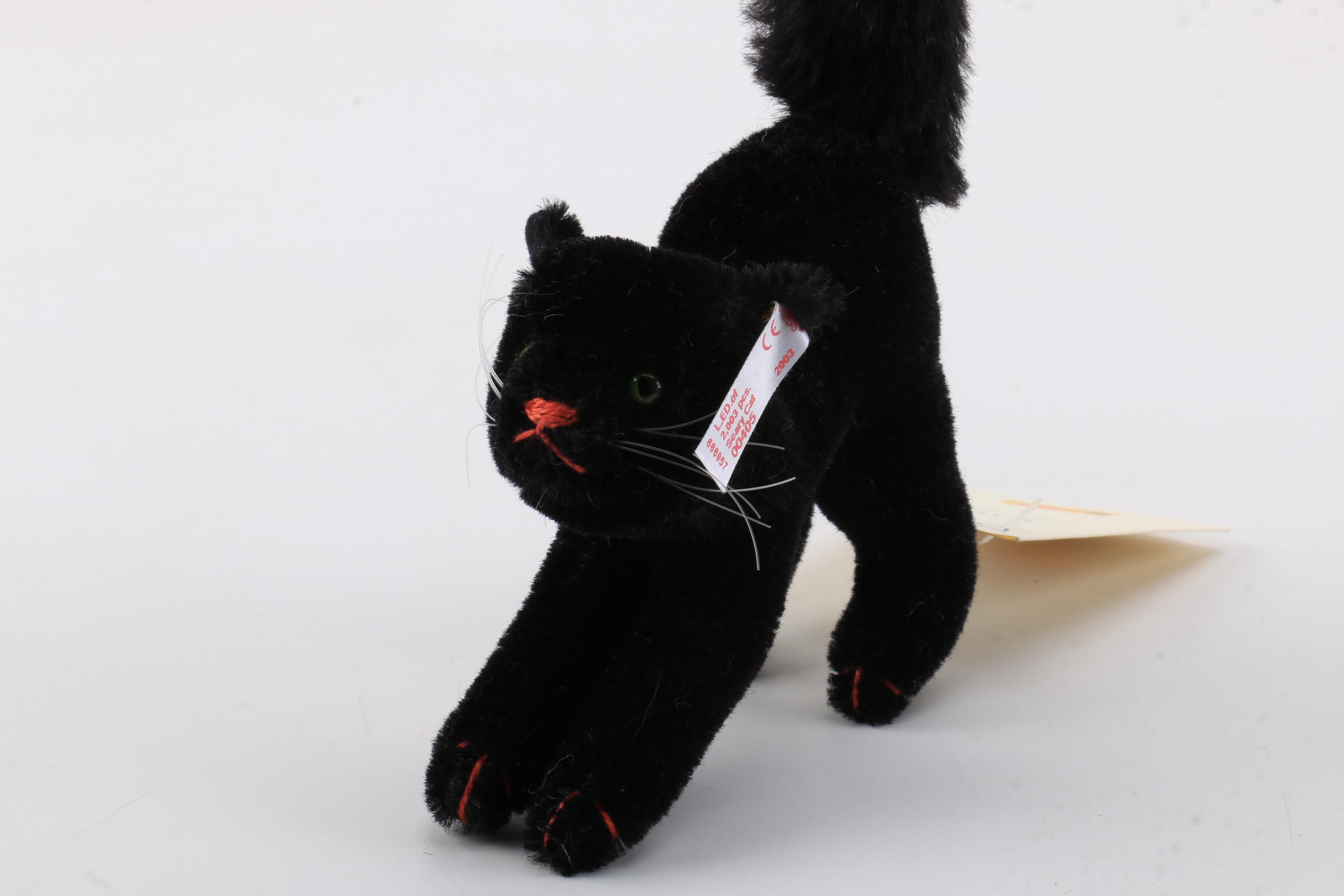 Steiff Limited Edition "Scary Cat", "Lulac", and "Happy" Plush Animals