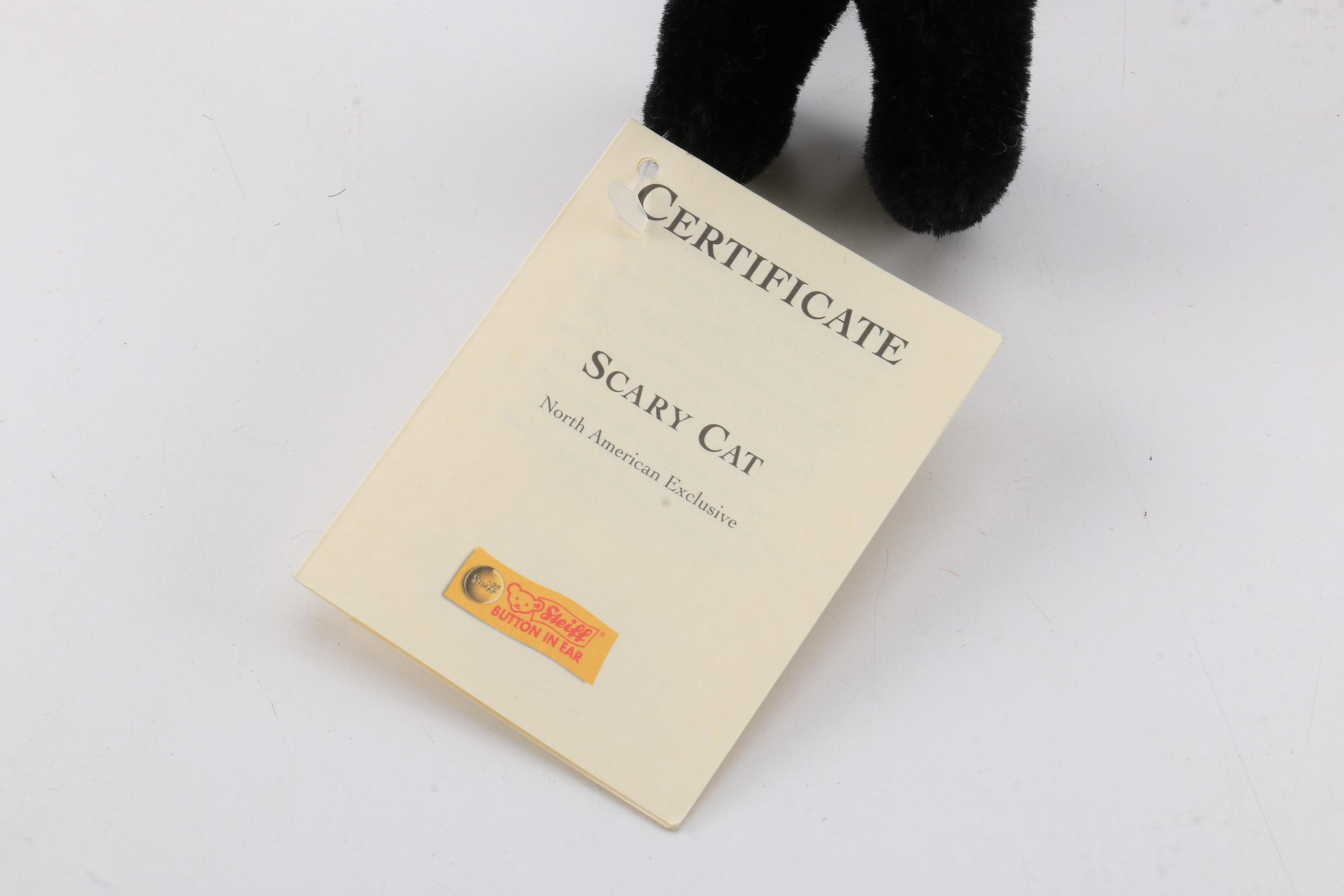 Steiff Limited Edition "Scary Cat", "Lulac", and "Happy" Plush Animals