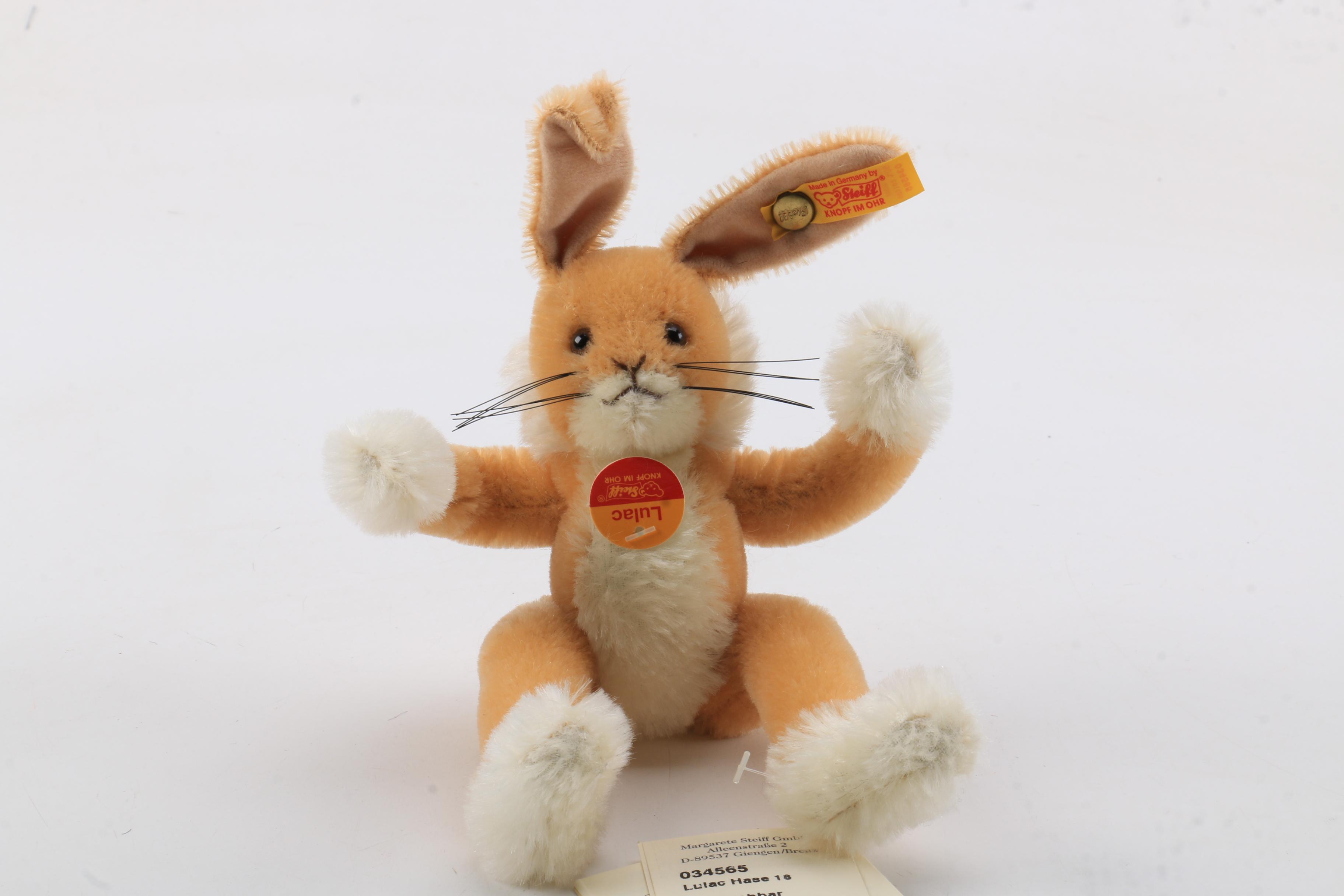 Steiff Limited Edition "Scary Cat", "Lulac", and "Happy" Plush Animals