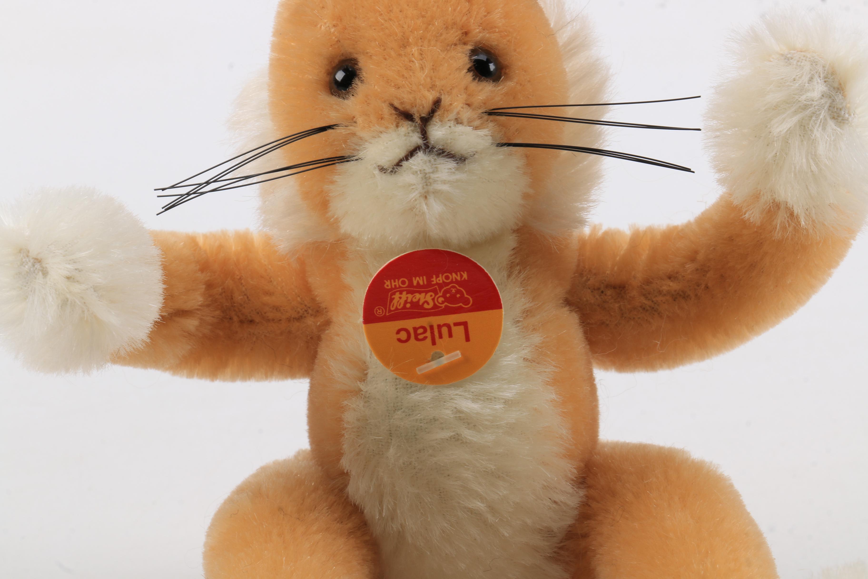 Steiff Limited Edition "Scary Cat", "Lulac", and "Happy" Plush Animals