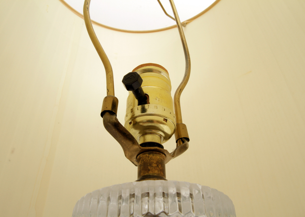 Crystal and Brass Table Lamp