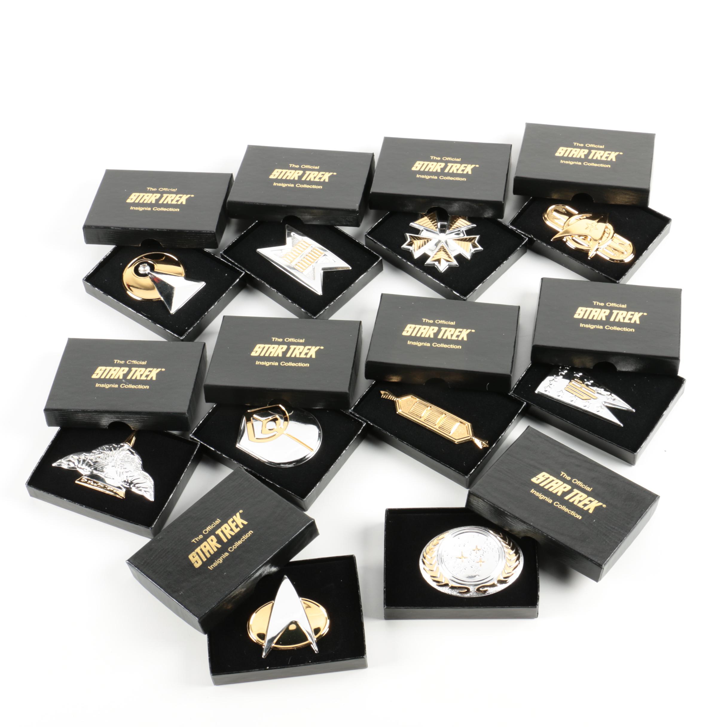 Franklin Mint Official Star Trek Sterling Silver Insignia Collection