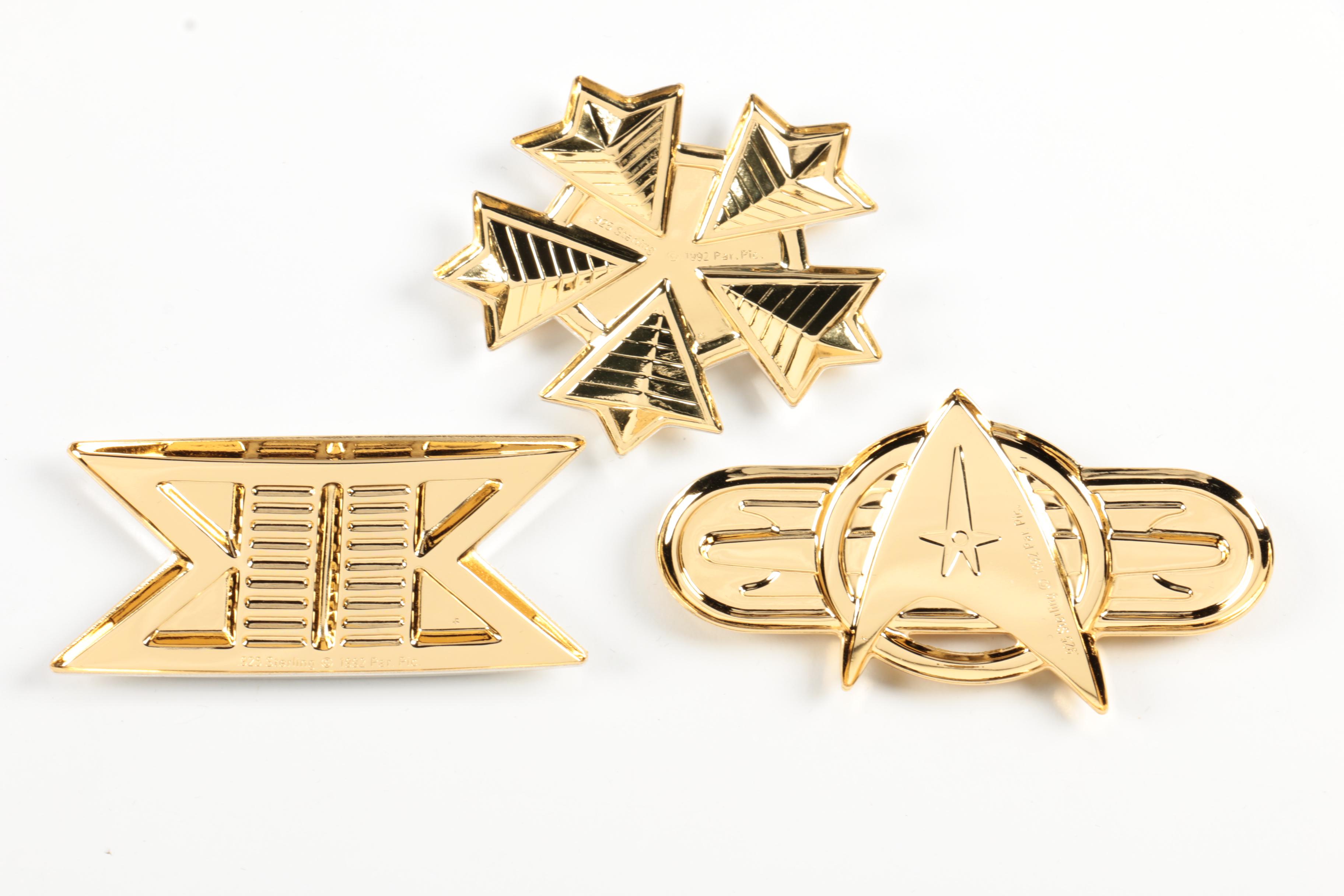 Franklin Mint Official Star Trek Sterling Silver Insignia Collection