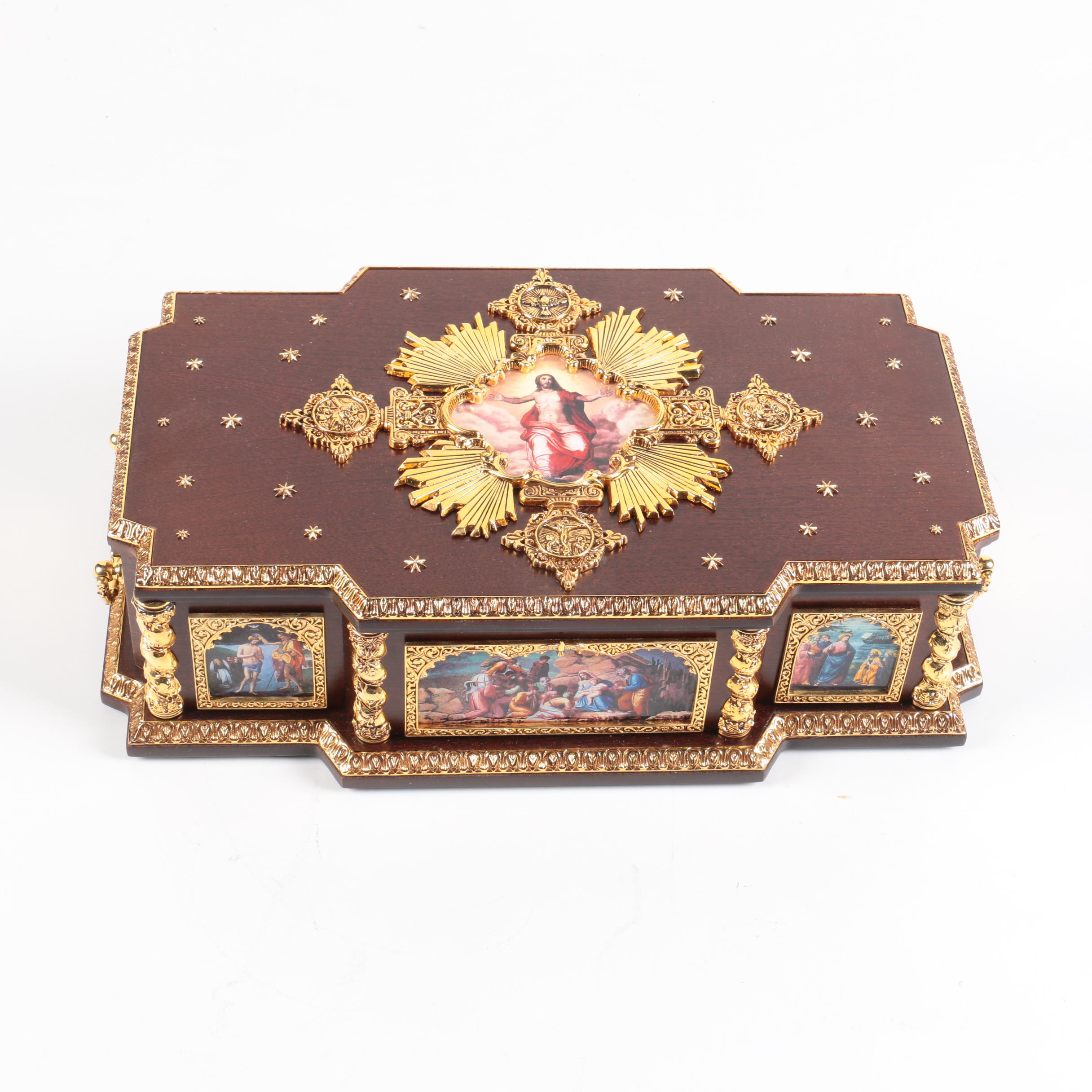 Franklin Mint "Life of Christ" Cylinder Music Box