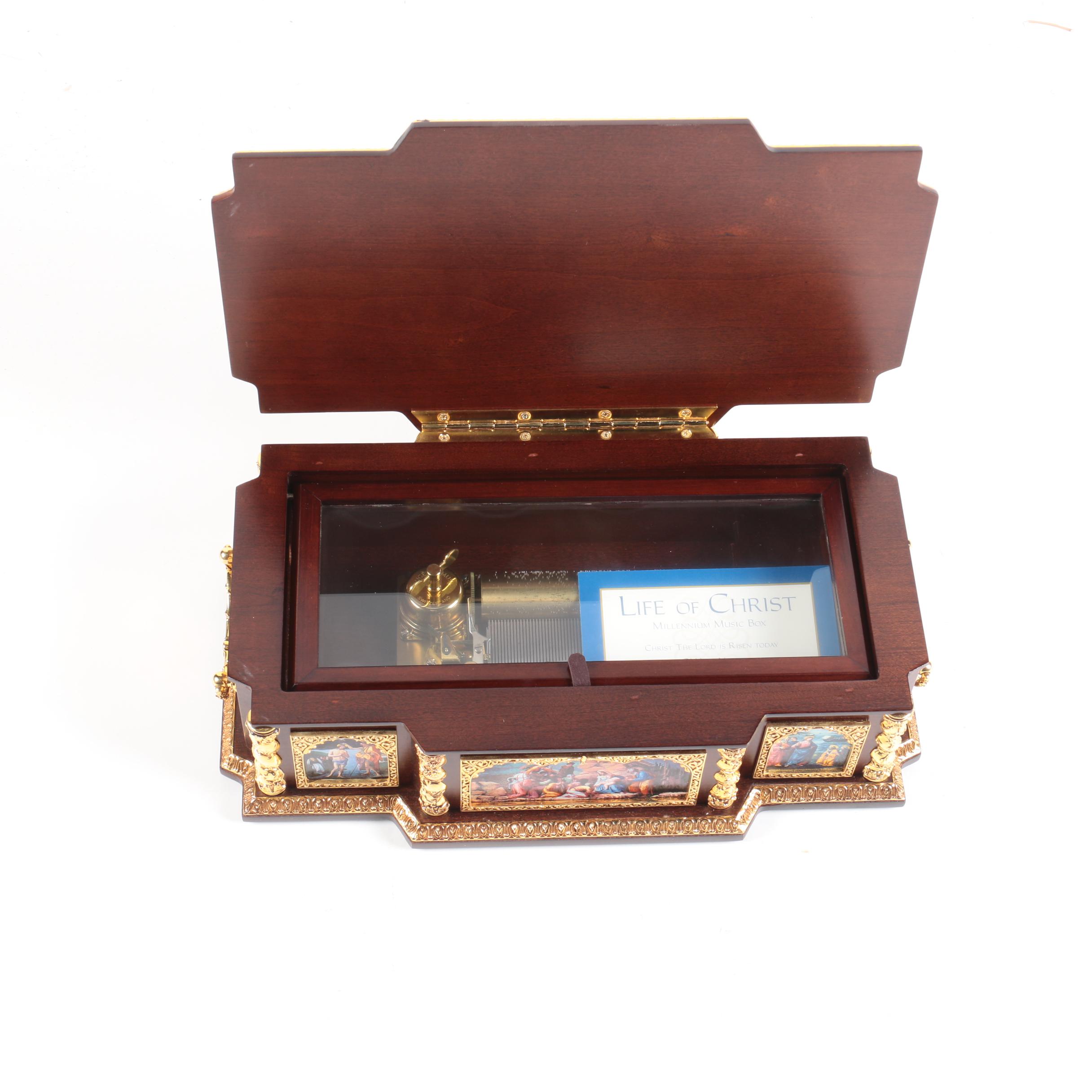 Franklin Mint "Life of Christ" Cylinder Music Box