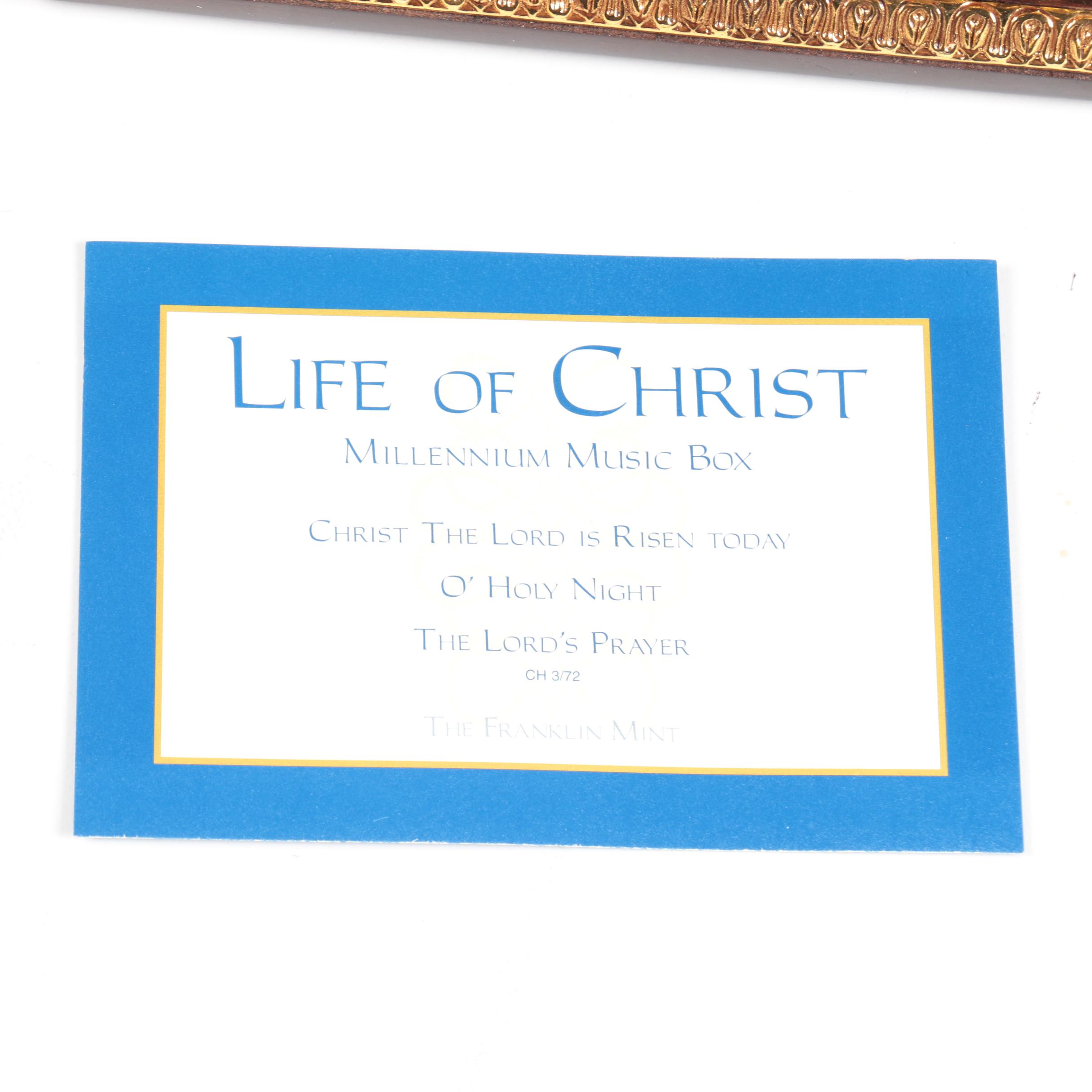 Franklin Mint "Life of Christ" Cylinder Music Box