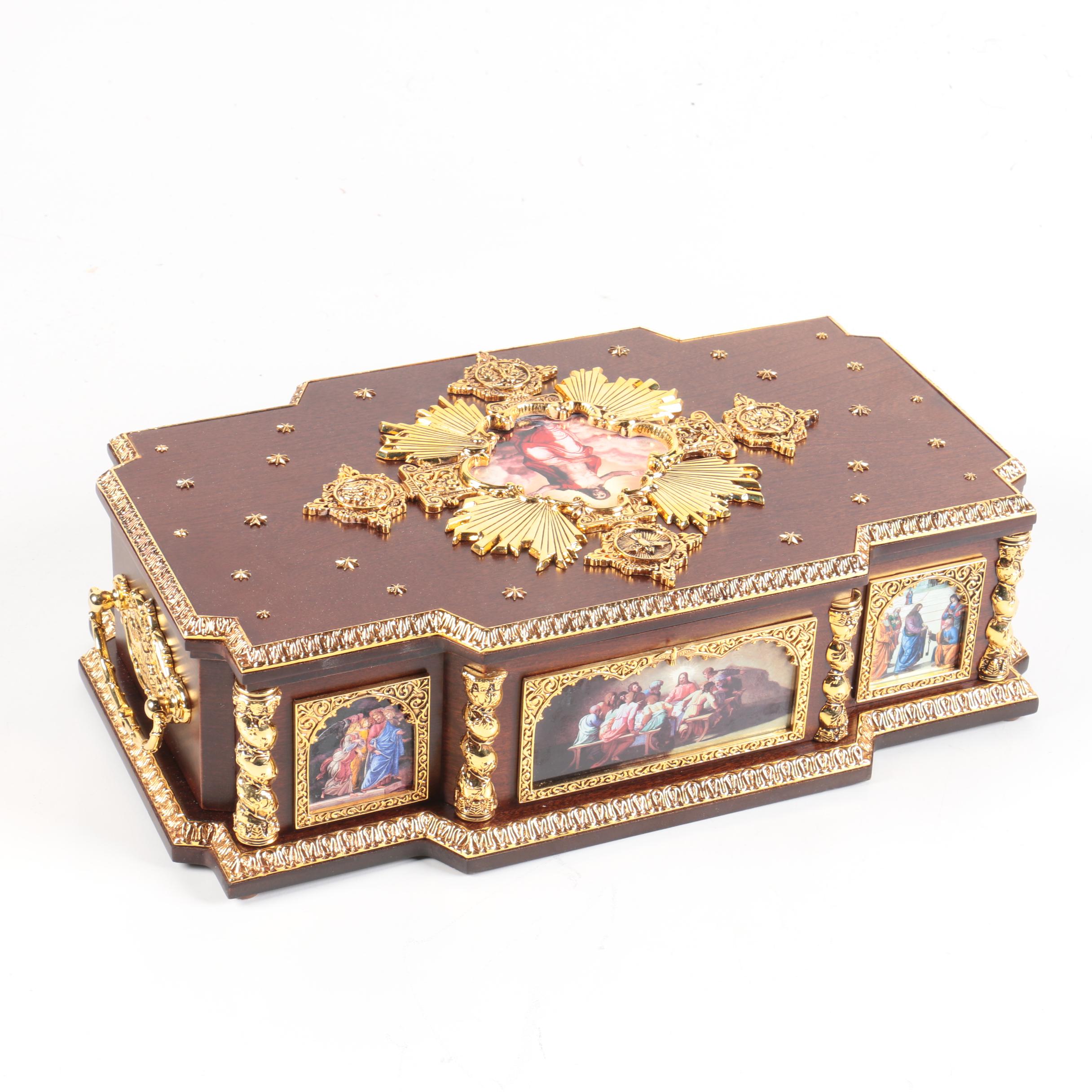 Franklin Mint "Life of Christ" Cylinder Music Box