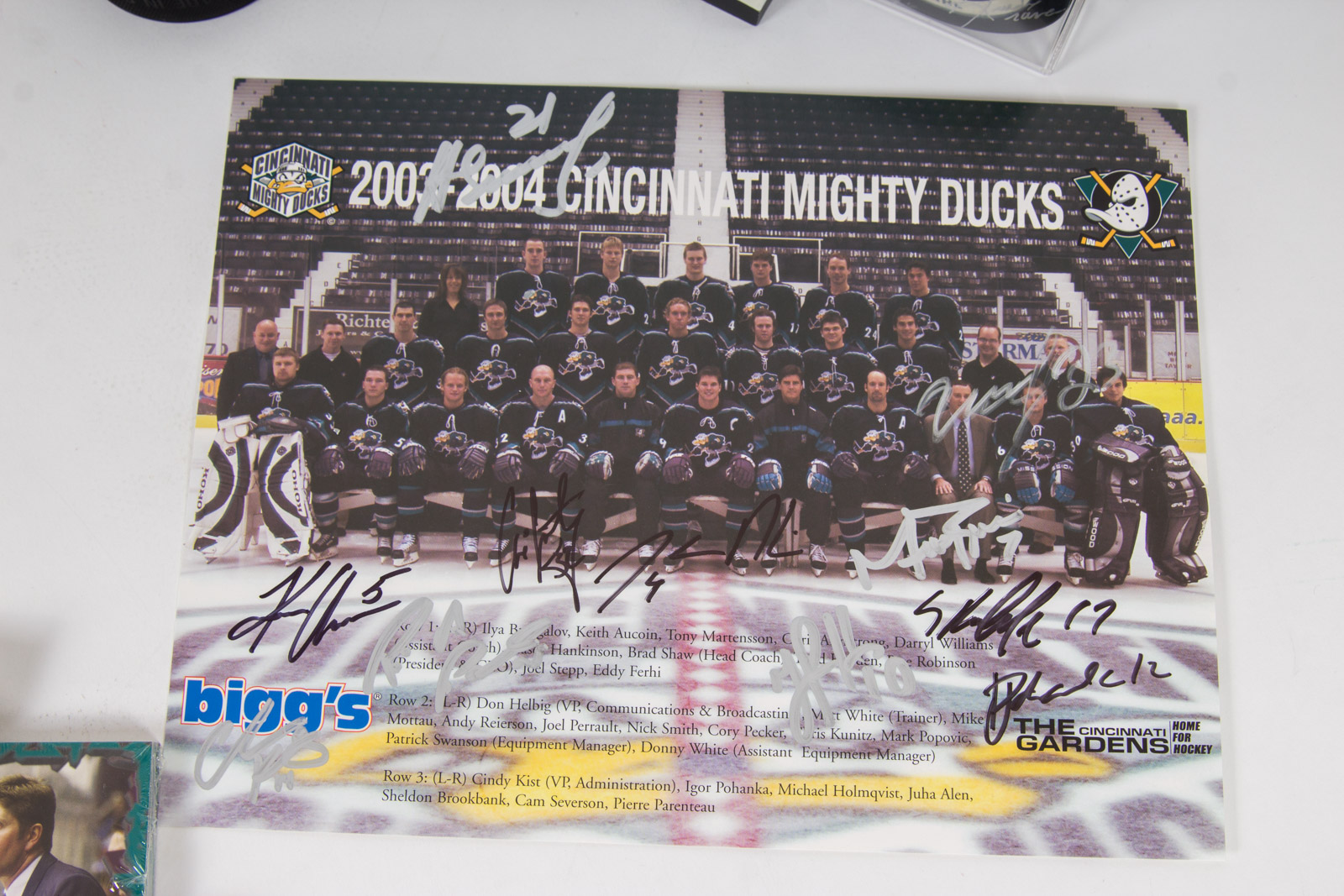 Cincinnati Mighty Ducks Memorabilia and Signed Items