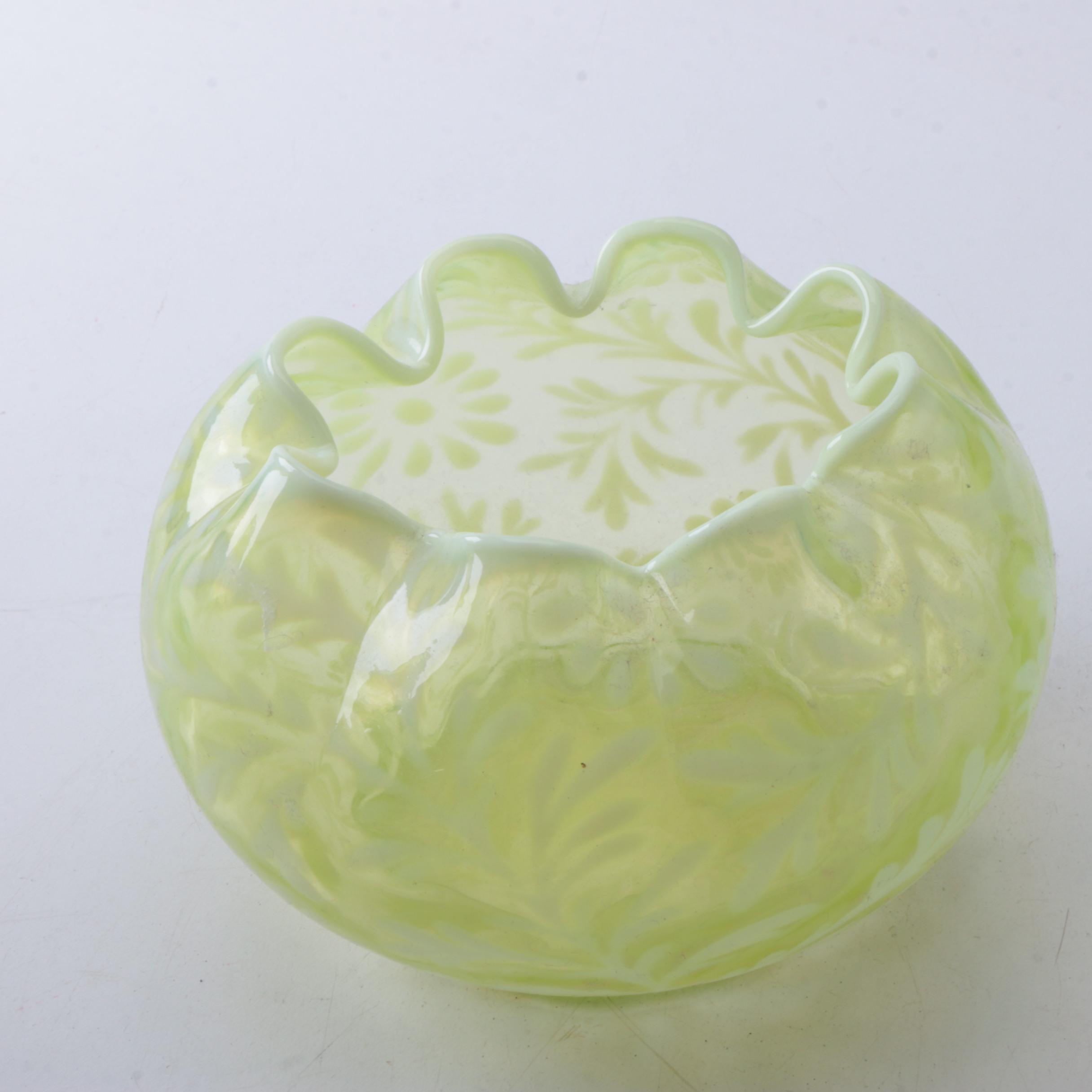 Fenton "Daisy and Fern" Topaz Opalescent Rose Bowl and Pitcher