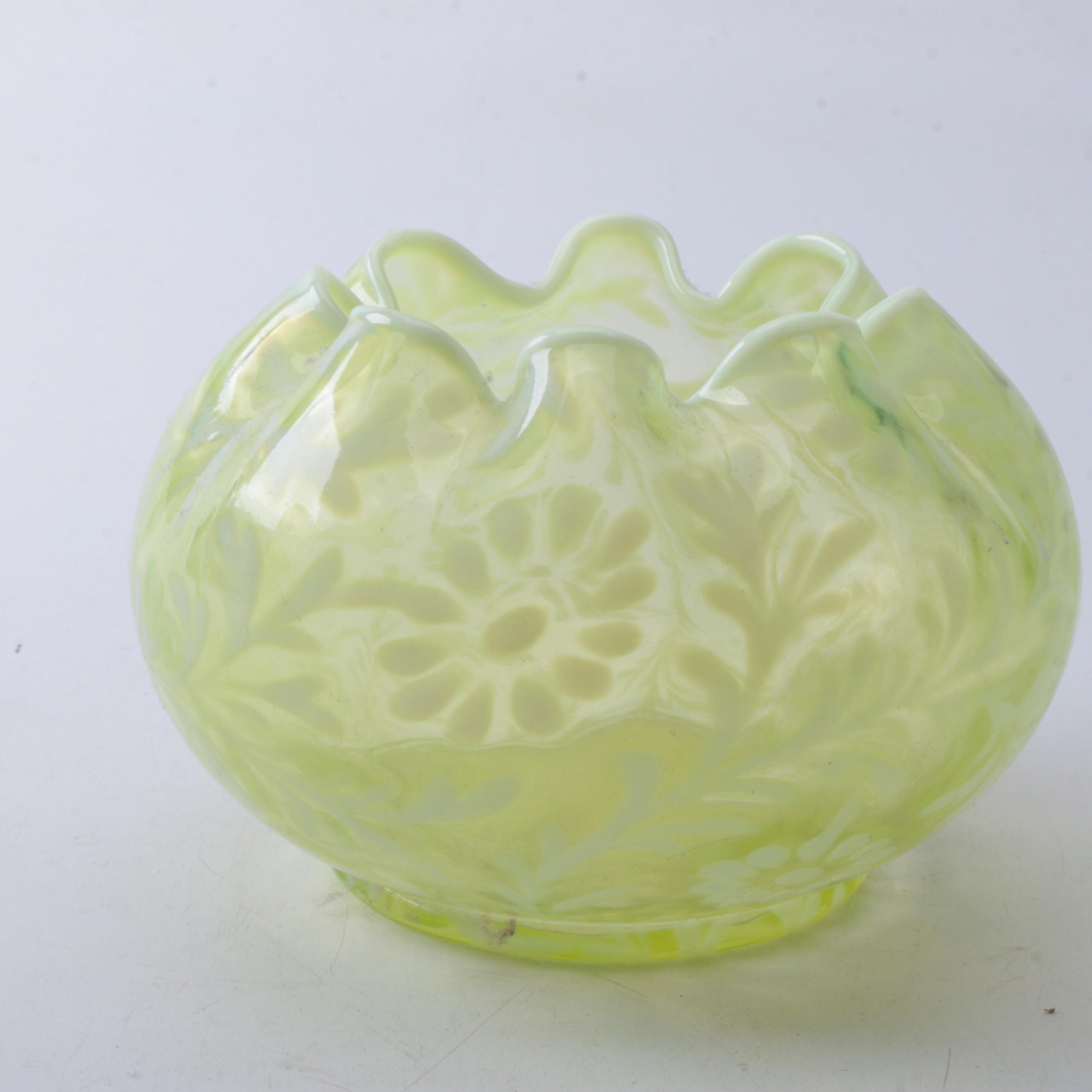 Fenton "Daisy and Fern" Topaz Opalescent Rose Bowl and Pitcher