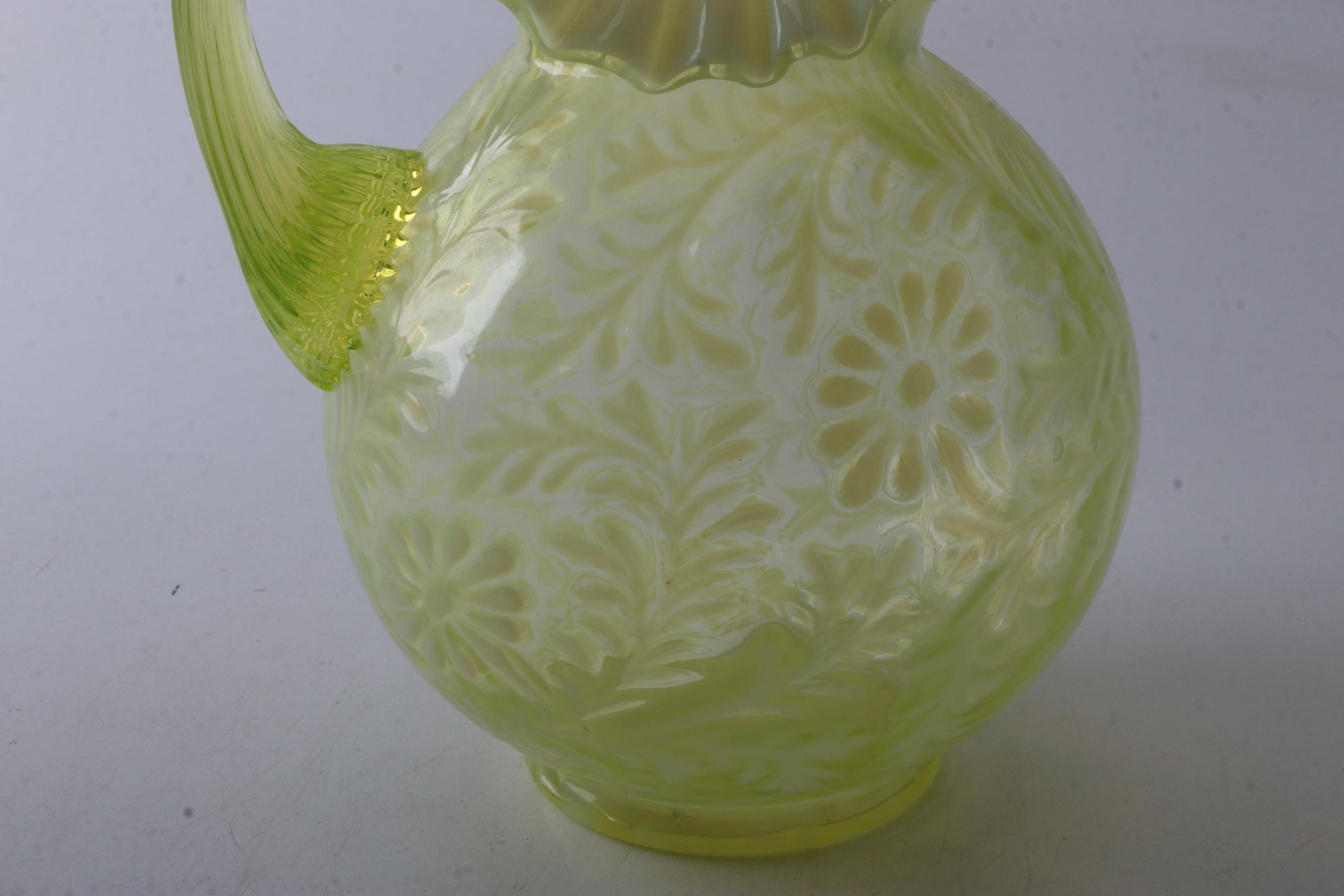 Fenton "Daisy and Fern" Topaz Opalescent Rose Bowl and Pitcher