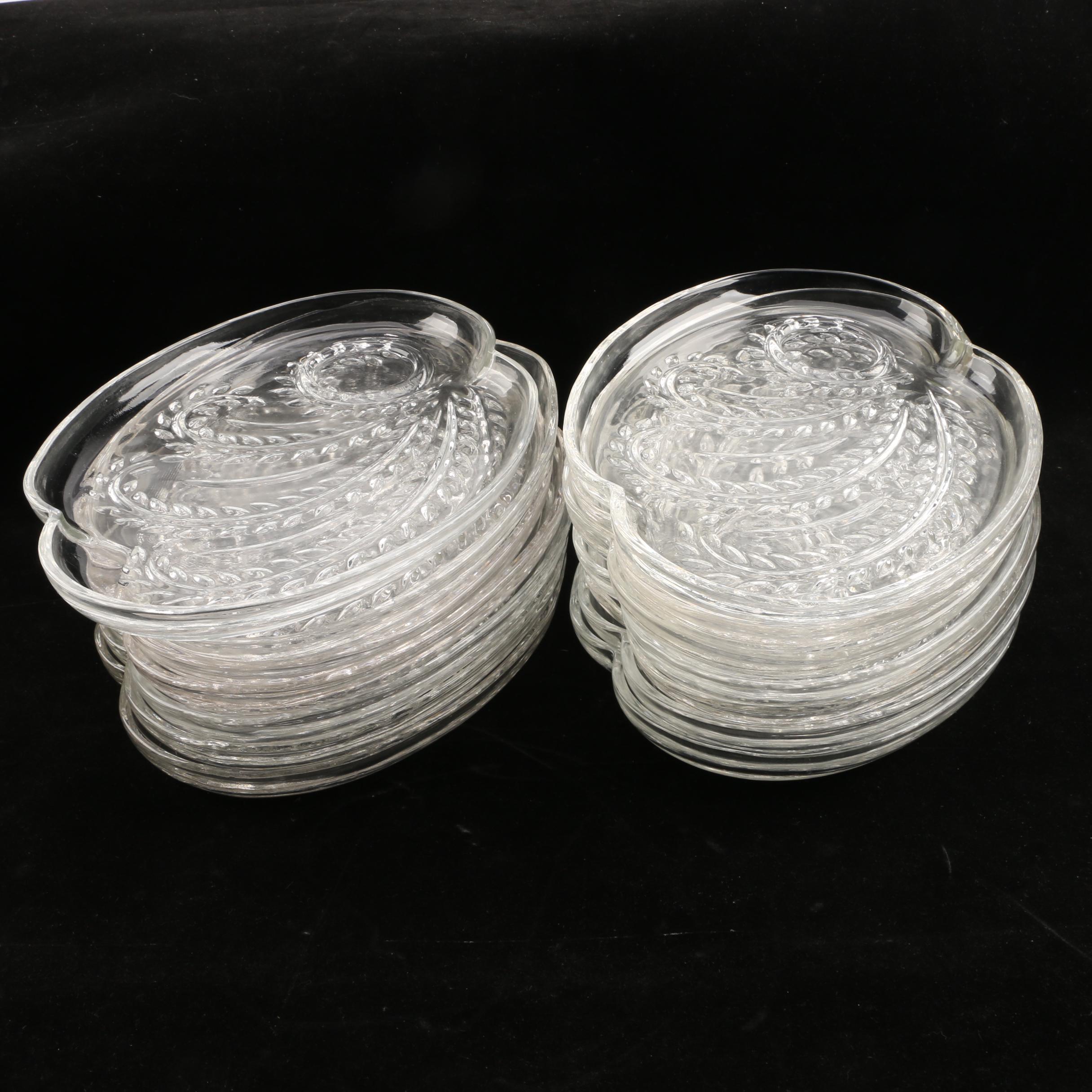 Collection of Pressed Glass Cocktail Plates