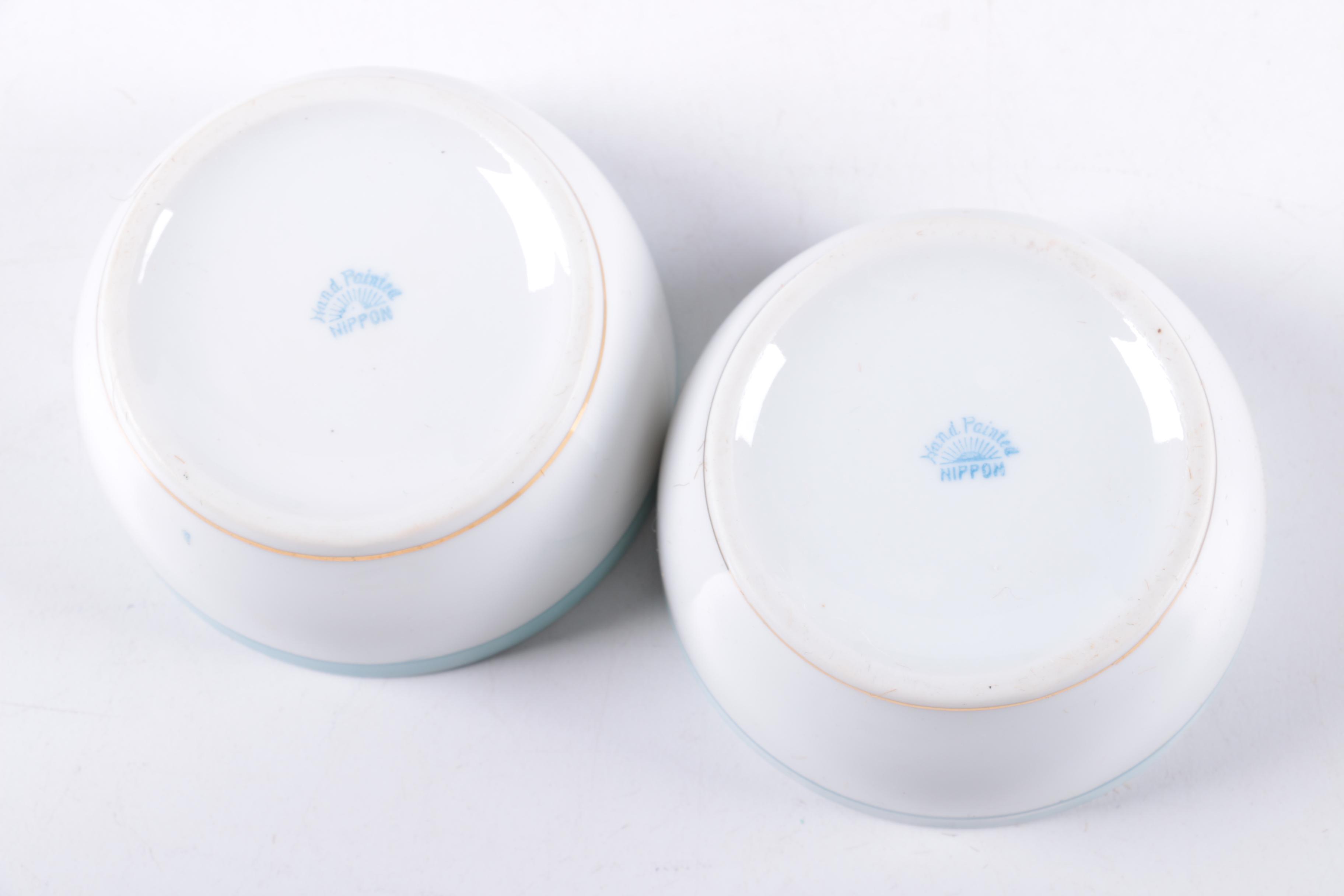 Vintage Hand-painted Nippon Porcelain Vanity Accessories