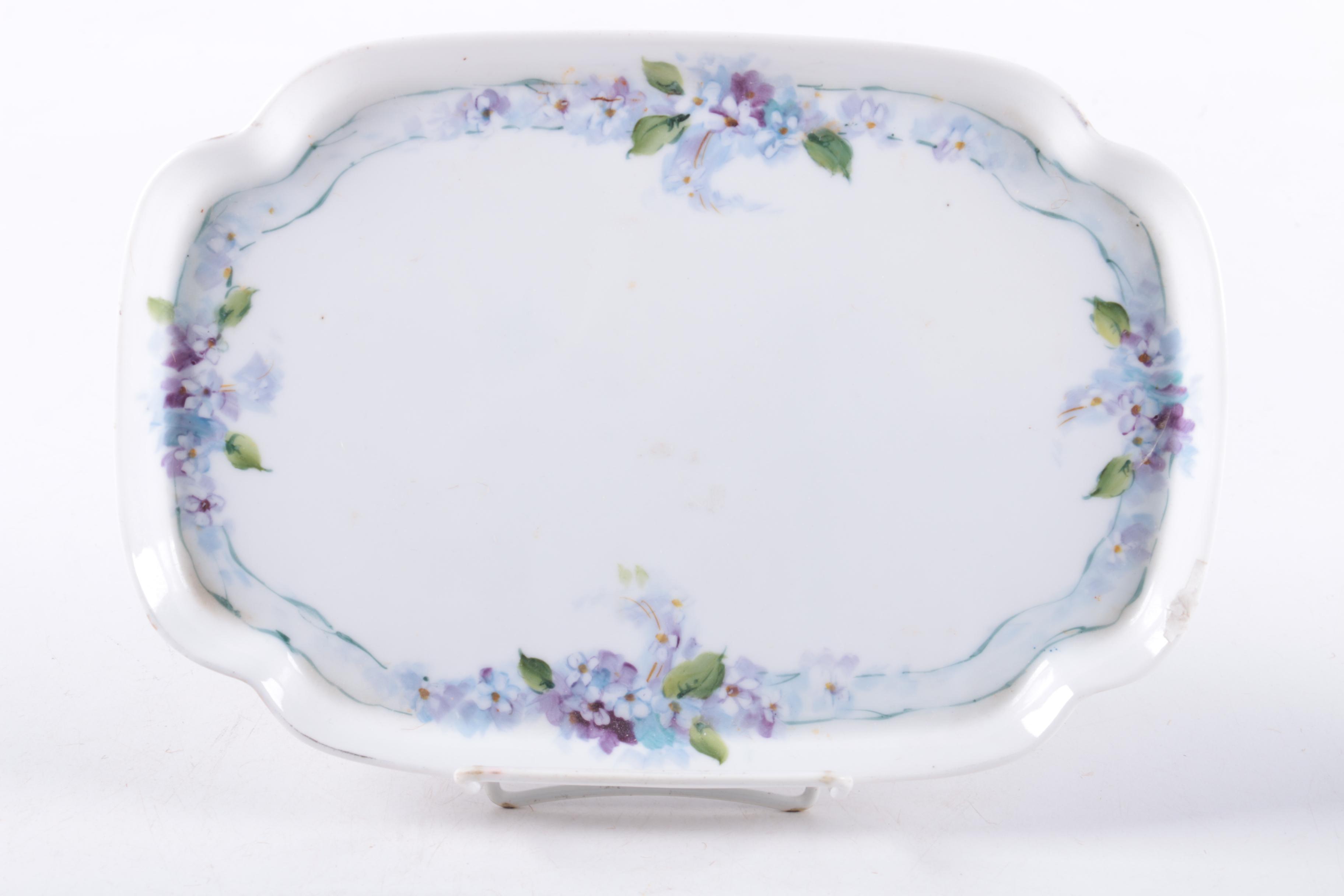 Vintage Hand-painted Nippon Porcelain Vanity Accessories