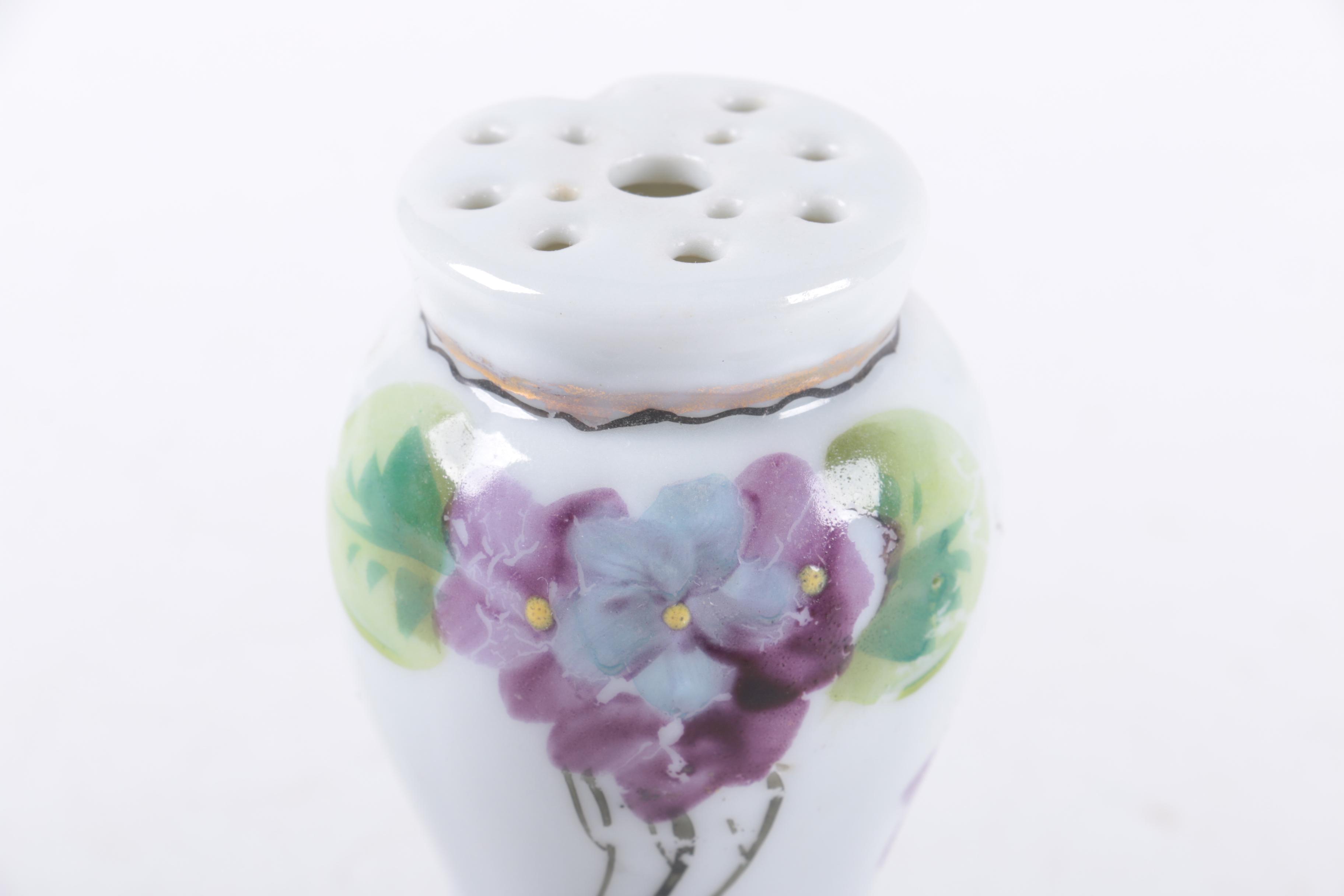 Vintage Hand-painted Nippon Porcelain Vanity Accessories