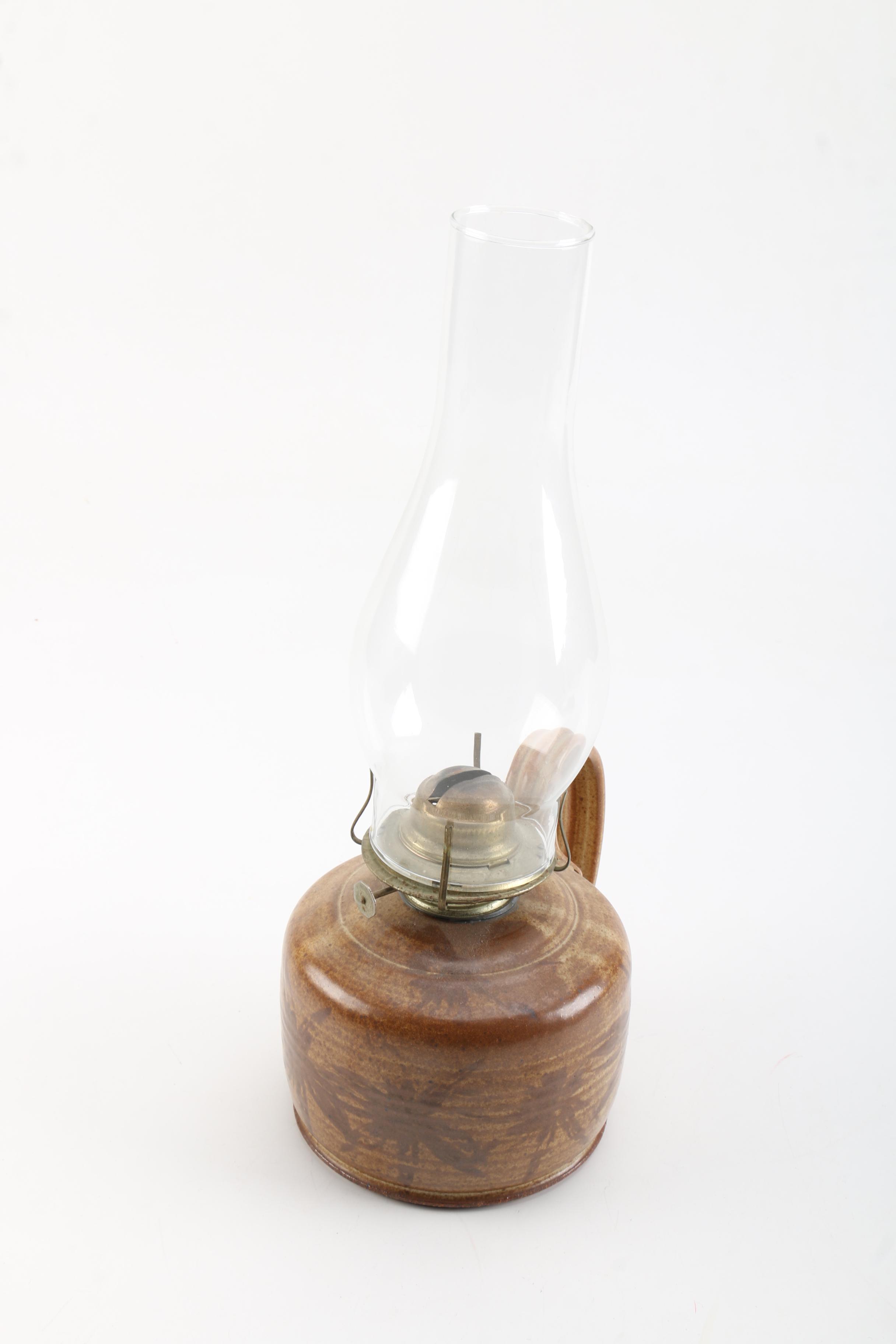 Stoneware Oil Lamp