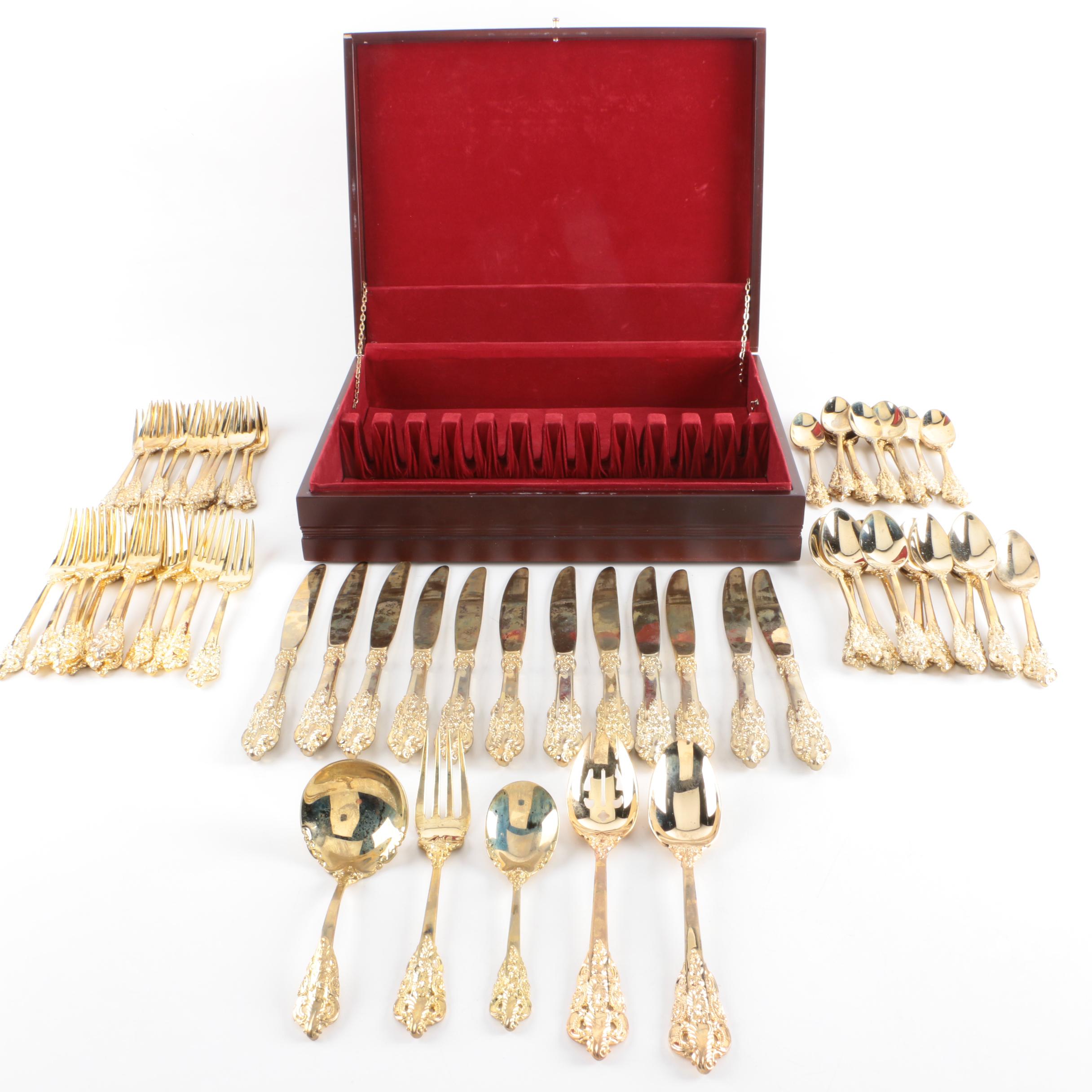 Godinger "Baroque" Gold Electroplate Flatware Set