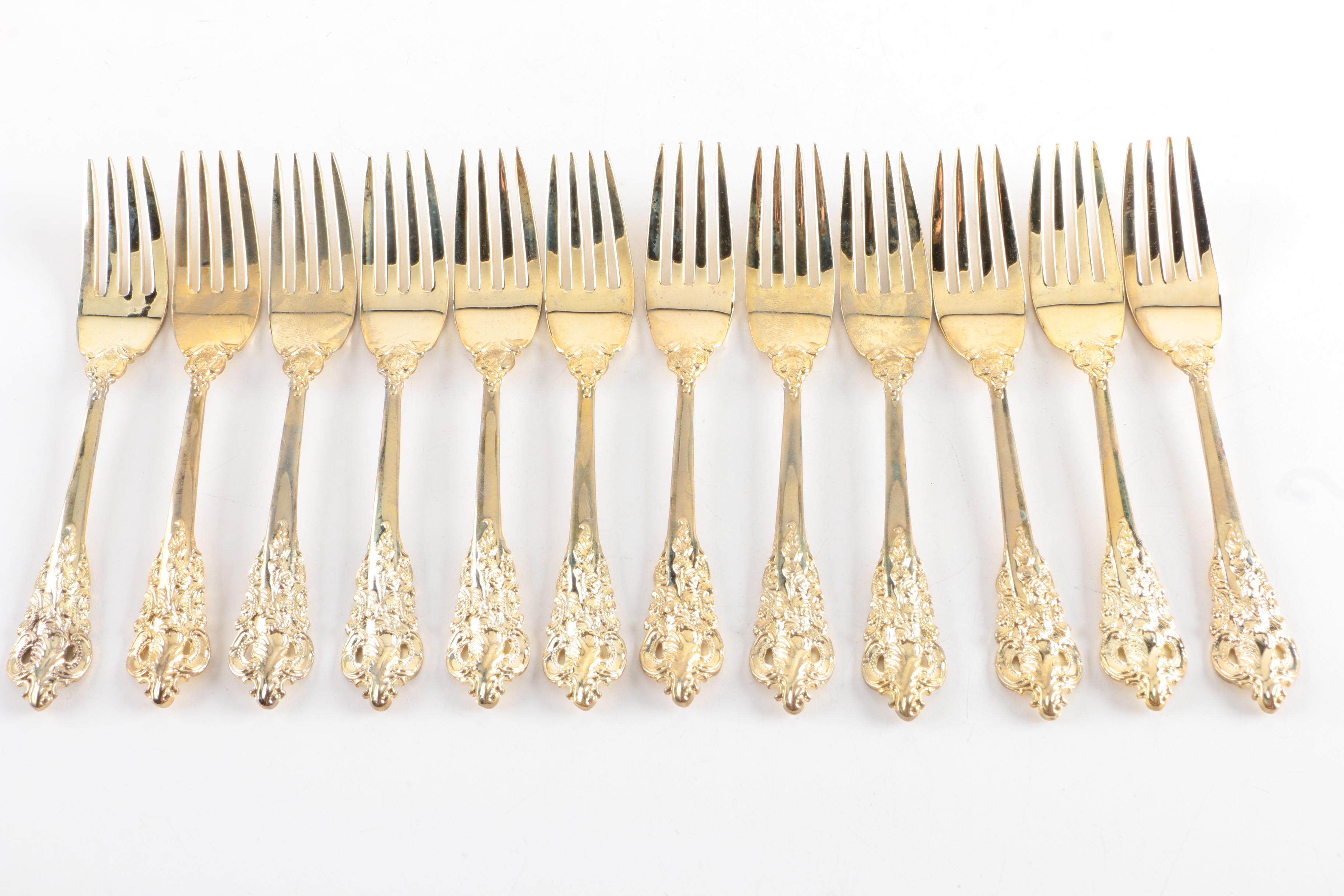 Godinger "Baroque" Gold Electroplate Flatware Set