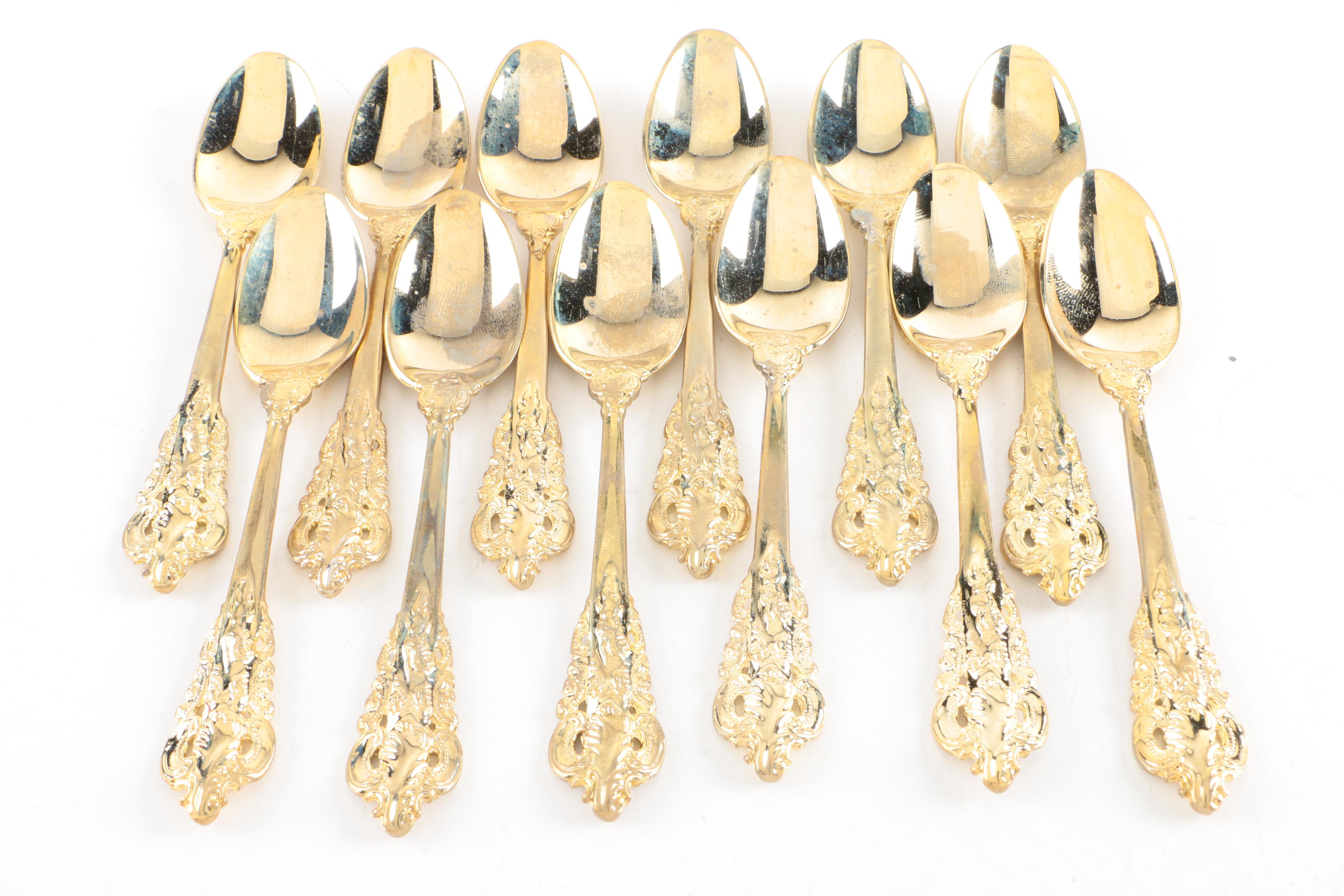 Godinger "Baroque" Gold Electroplate Flatware Set